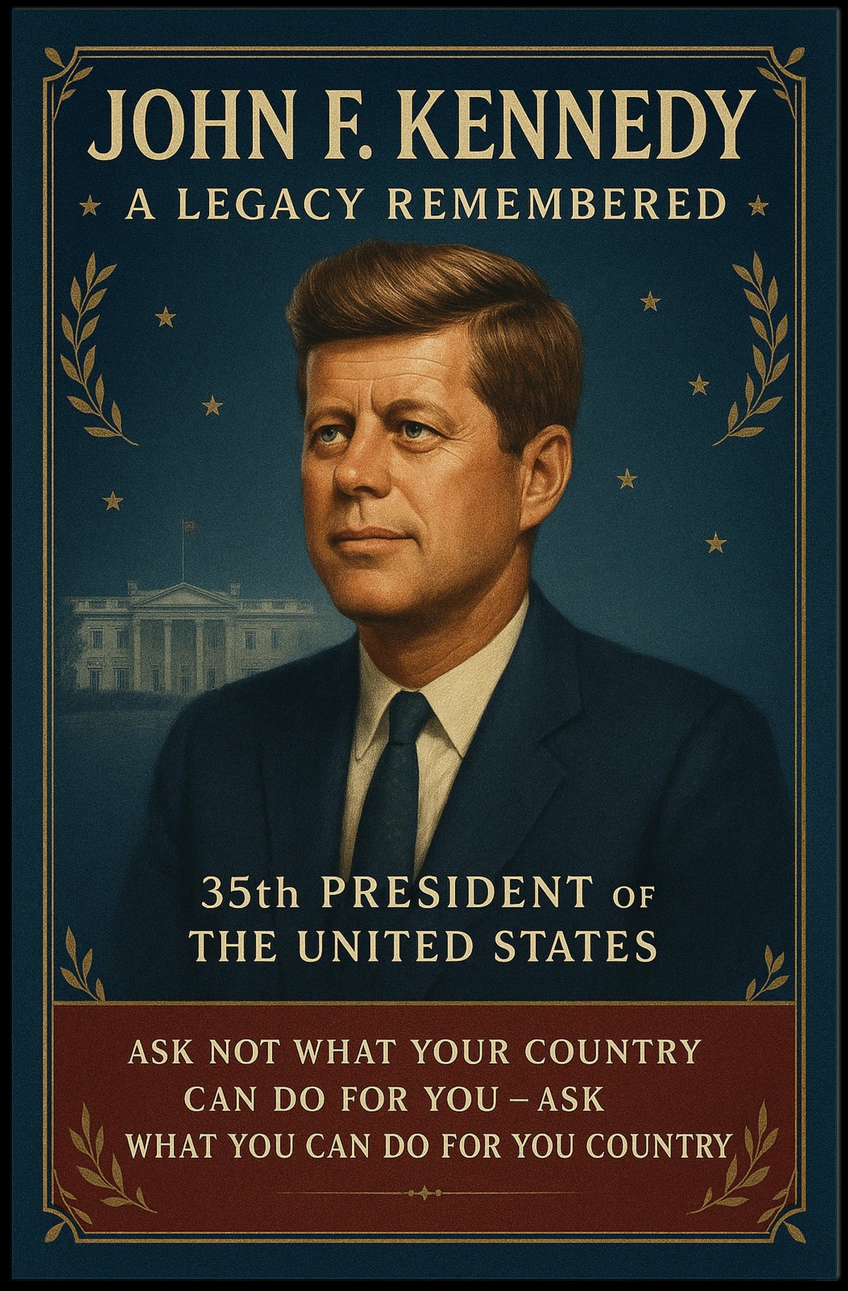 John F. Kennedy Vintage Presidential Poster Art