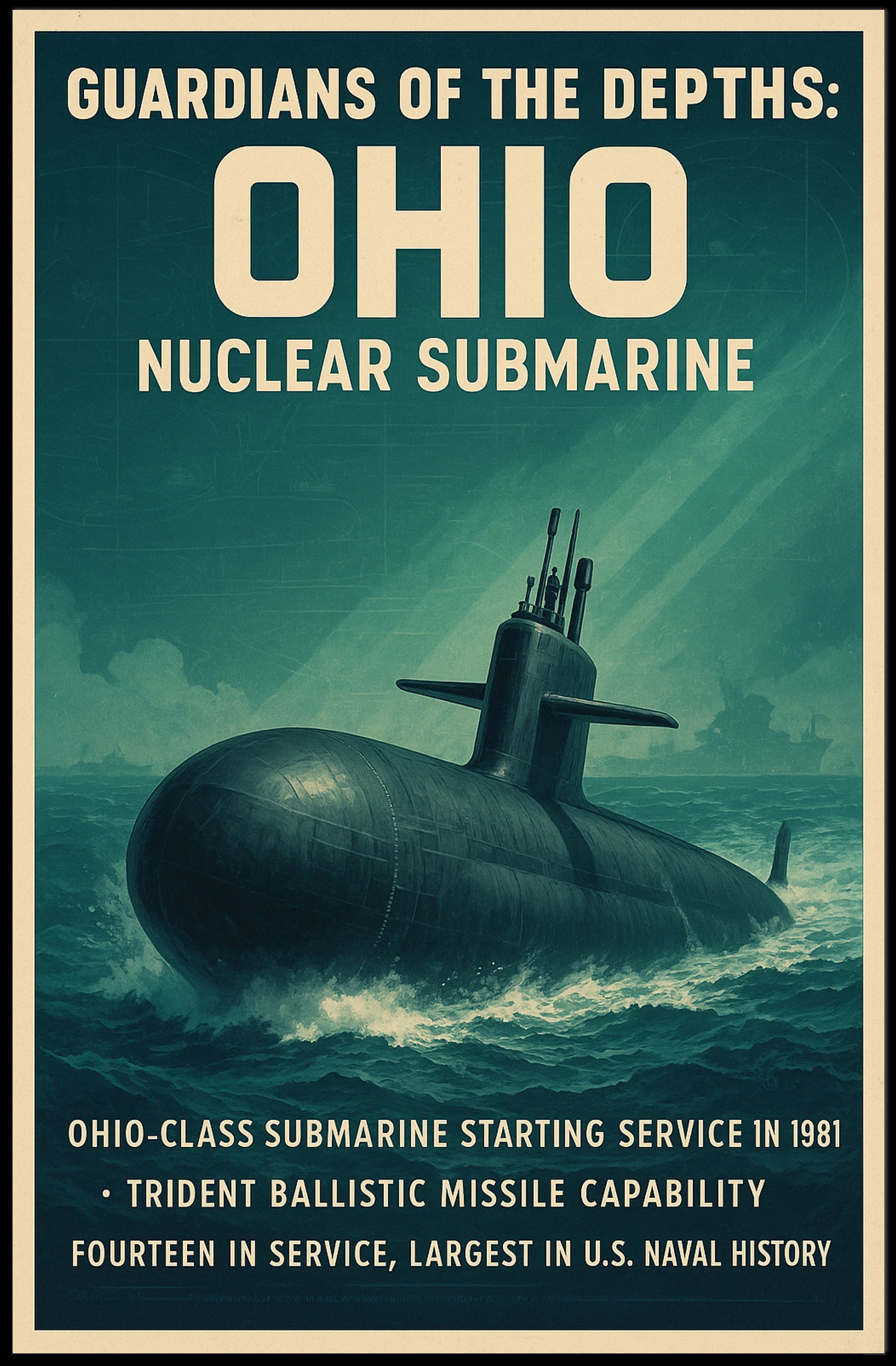 Guardians of the Depths: Ohio Nuclear Submarine Poster PosterGoat