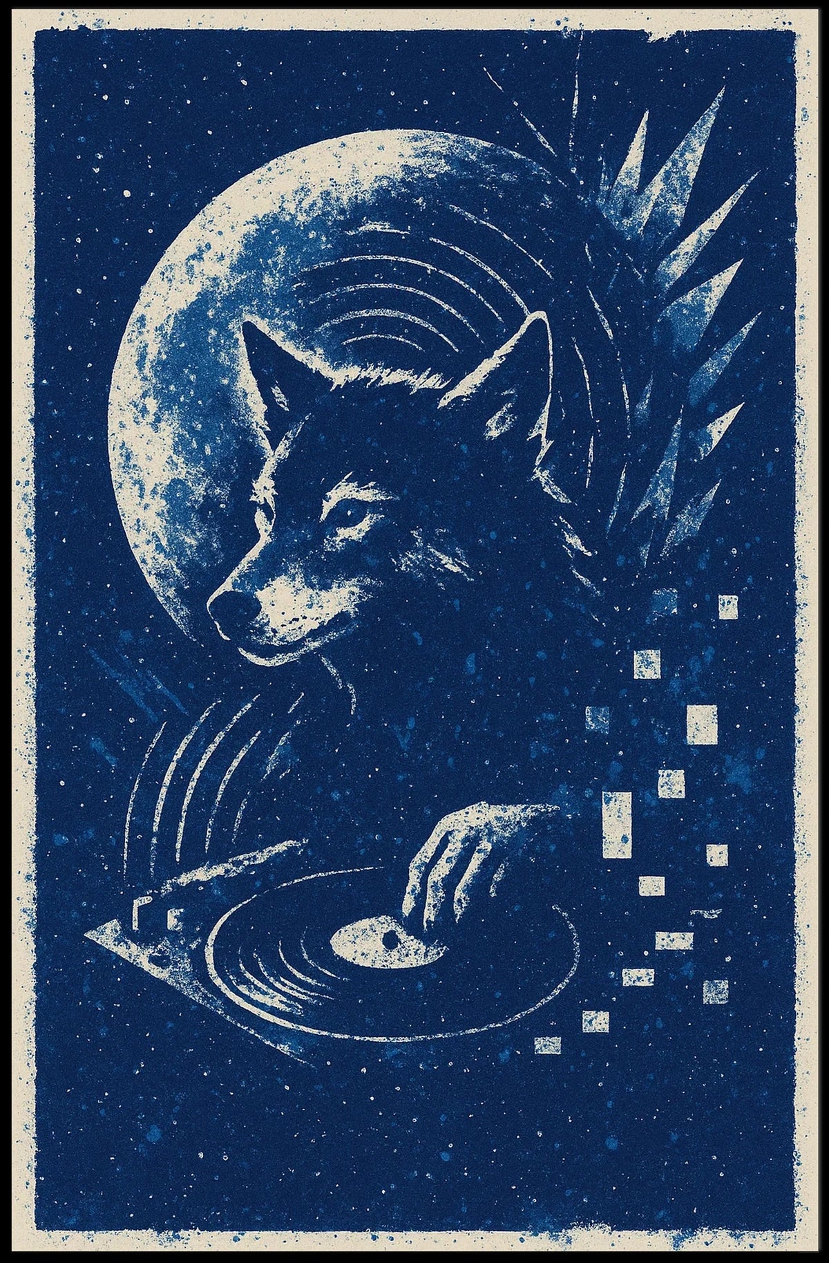 Moonlit Dj Wolf Poster