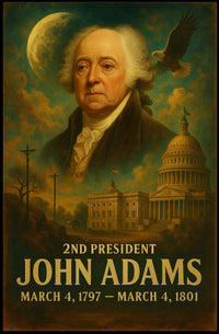 John Adams Patriotic Presidential Neoclassical Realism Portrait Historical Founding Figure Poster