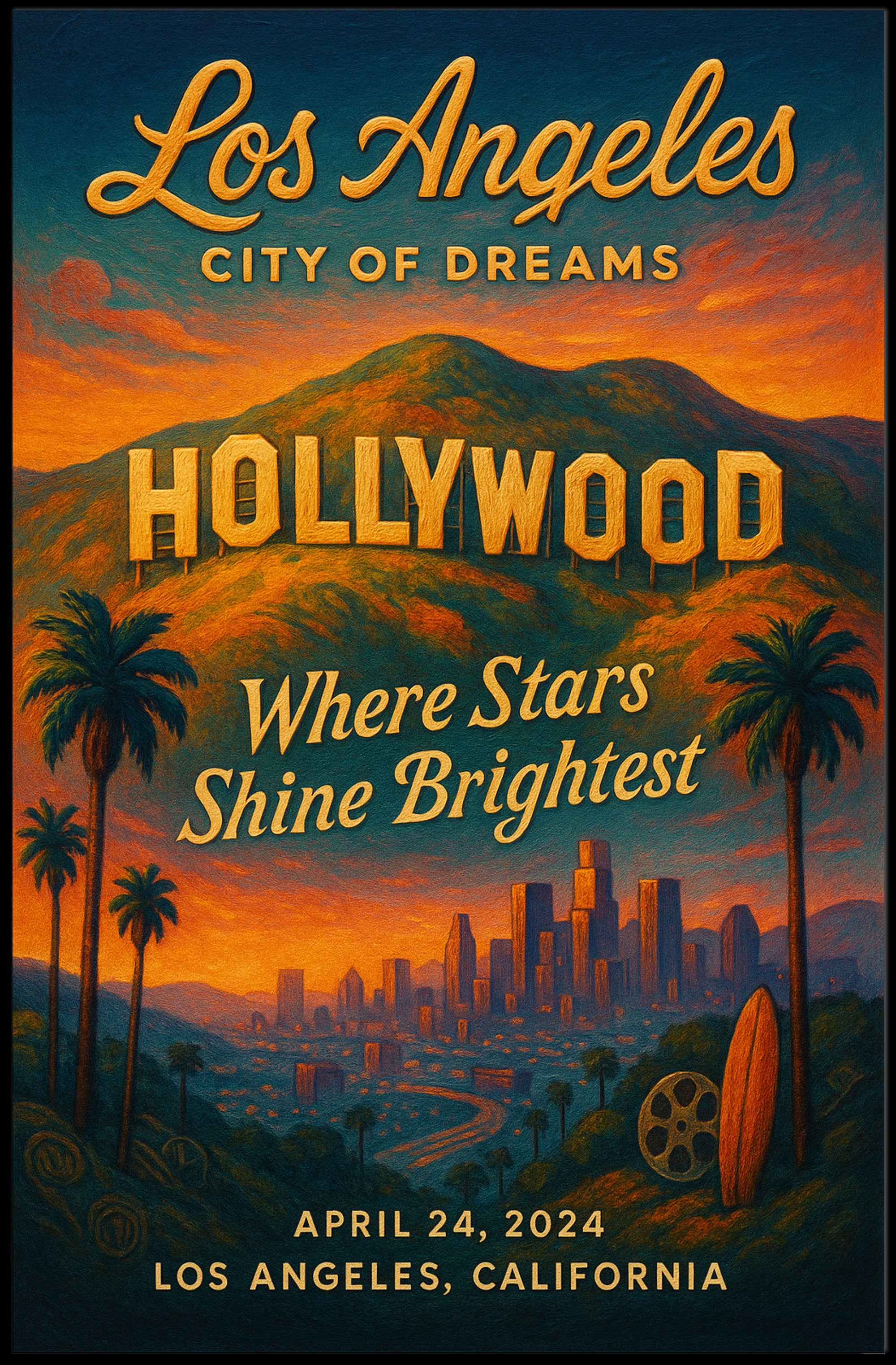 Los Angeles Dreamscape April 2024 Urban or Cityscape Poster