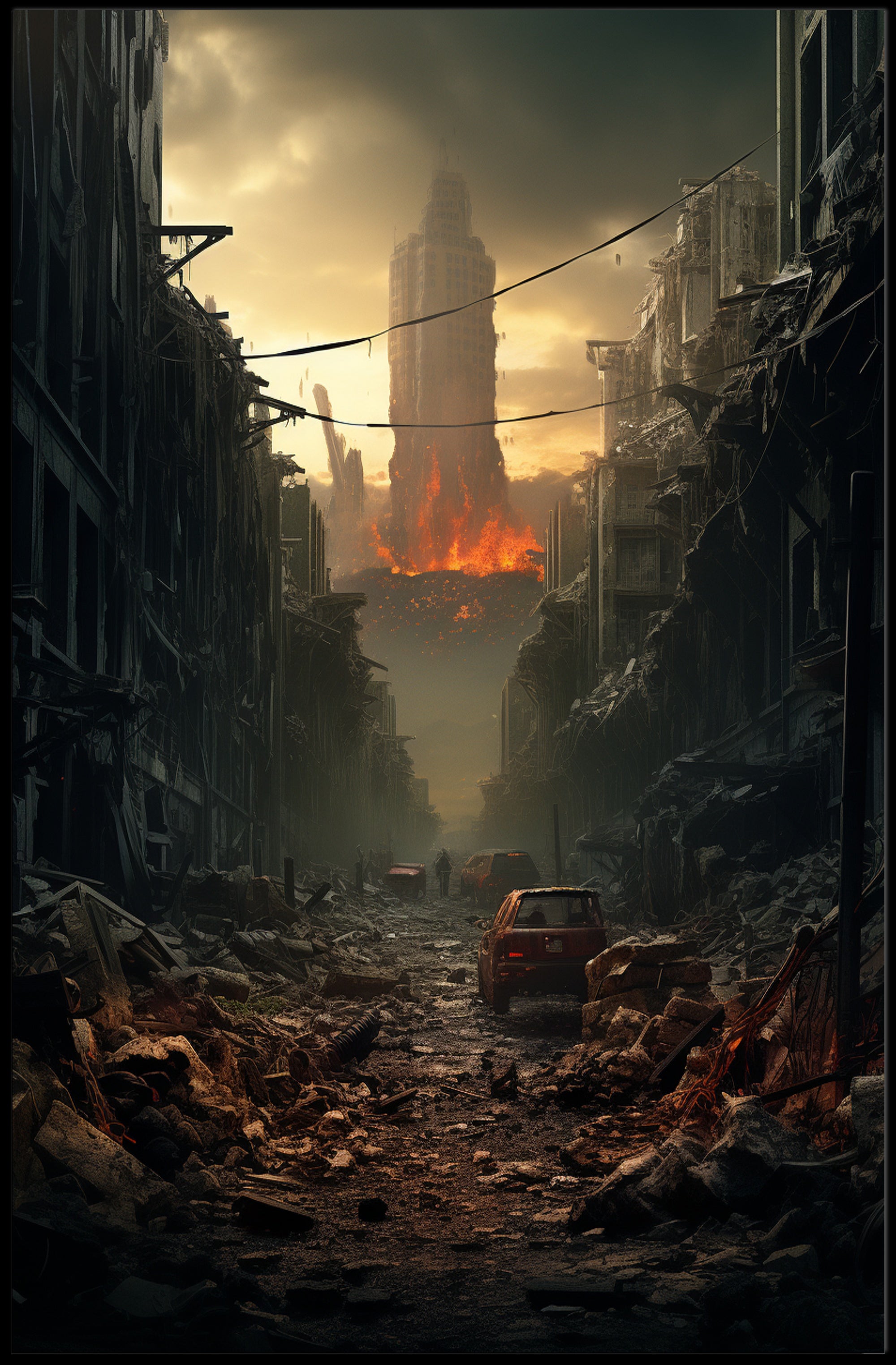 Post-Apocalyptic Cityscape Poster