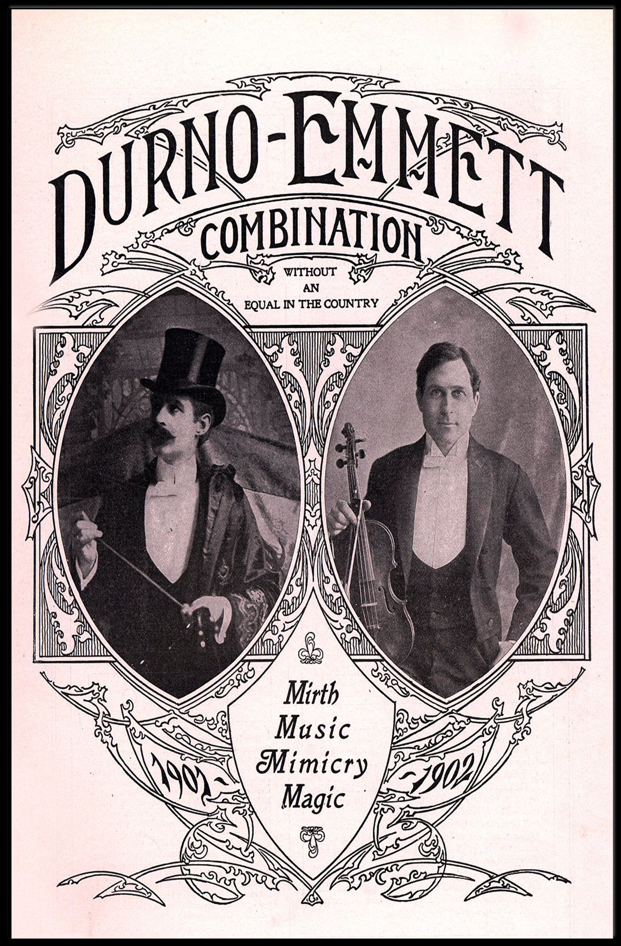 Durno-Emmett Combination Vintage Variety Show Historical Poster