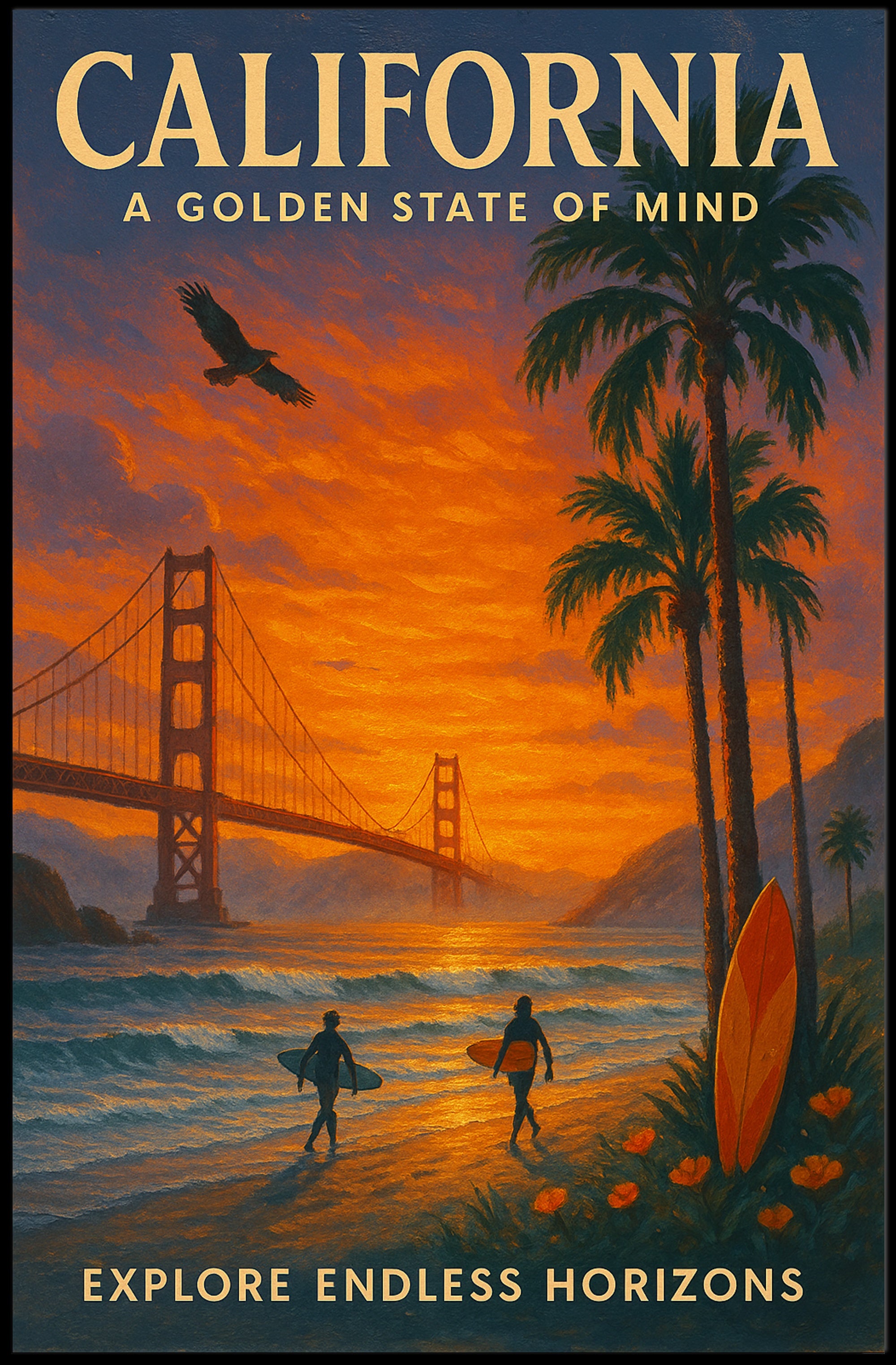 California A Golden State Of Mind Poster