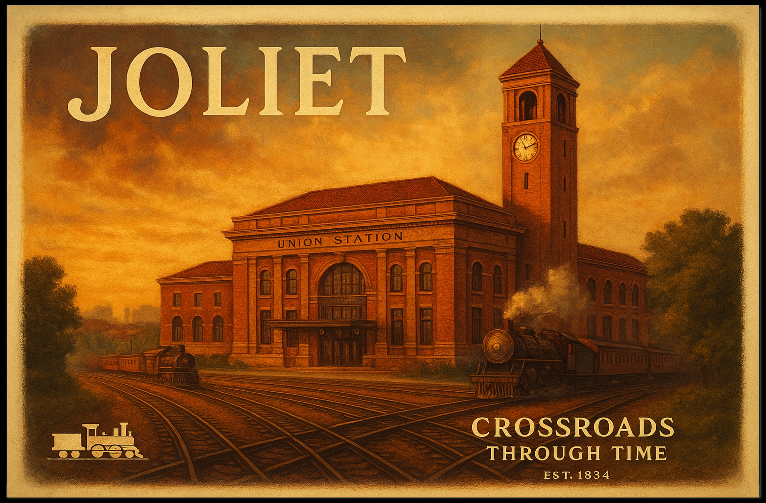 Joliet Travel Poster Crossroads Through Time