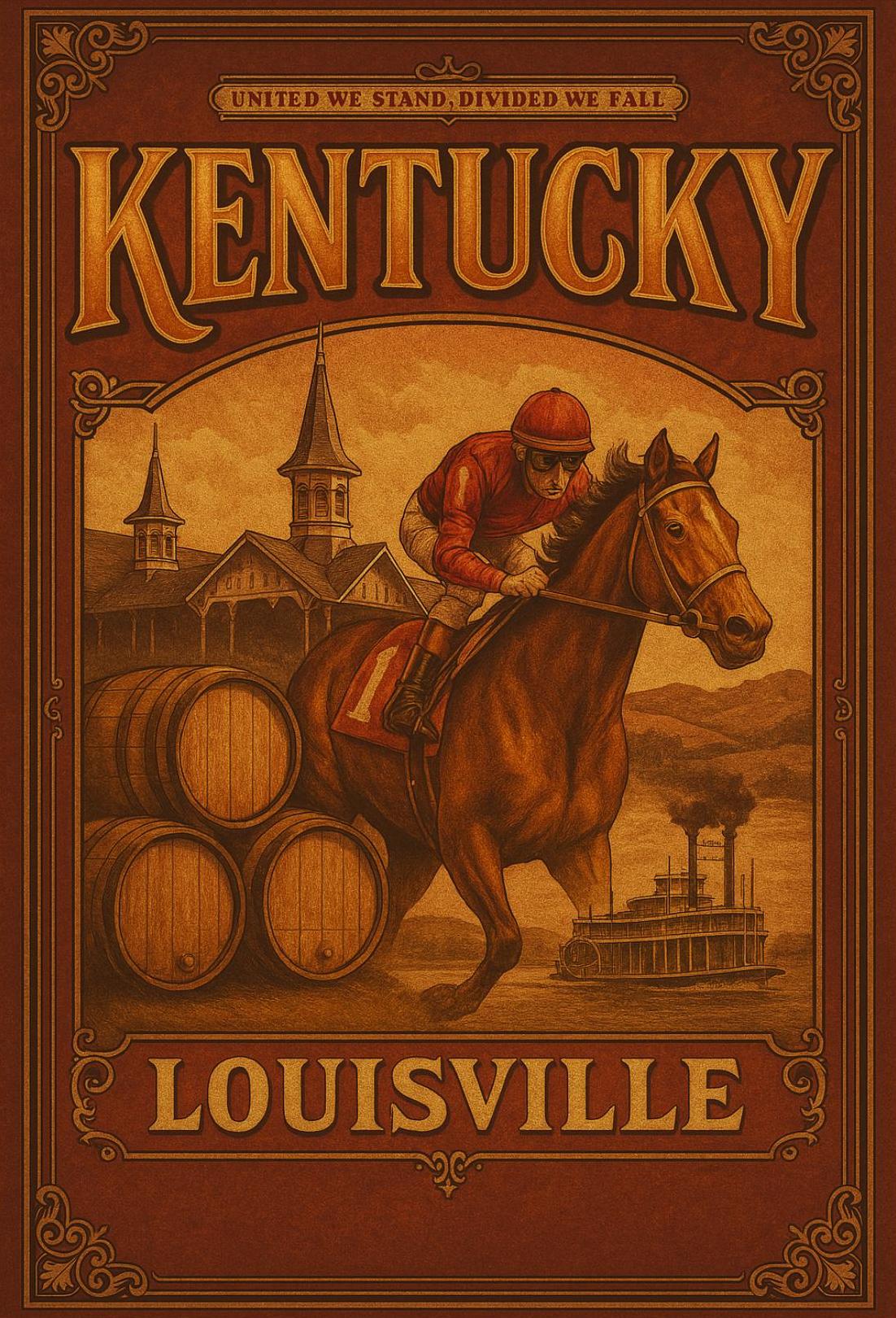 Kentucky Heritage Horse Racing Vintage Cultural Poster