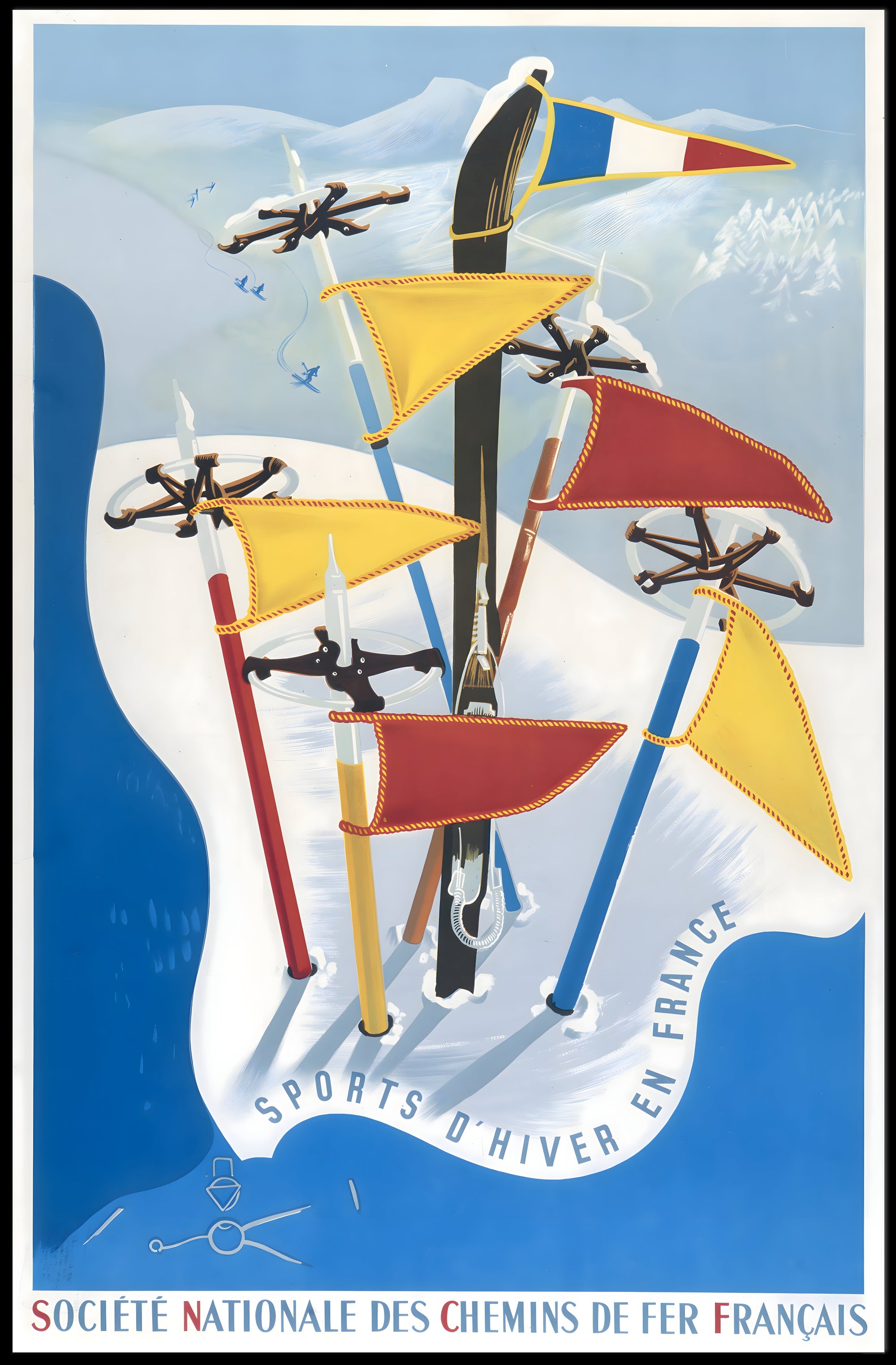 Winter Sports Adventure: Vintage French Travel Poster PosterGoat