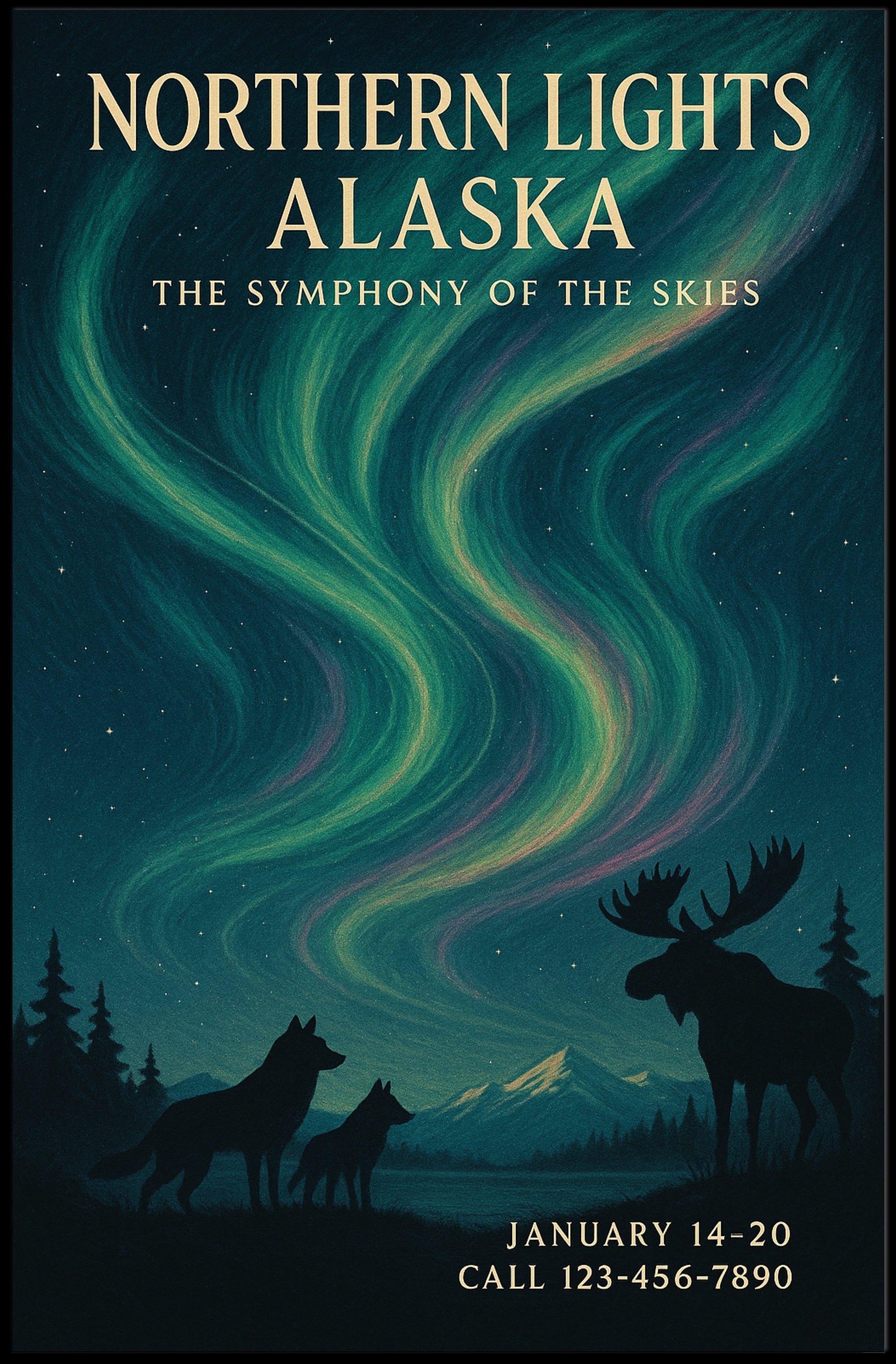 Majestic Aurora over Alaska: National Park Poster