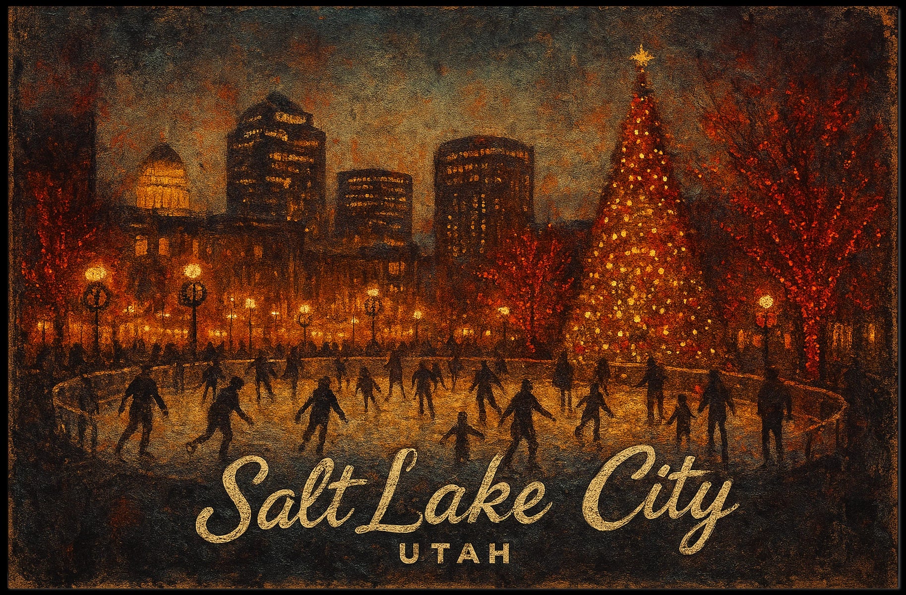 Salt Lake City Winter Wonderland Poster
