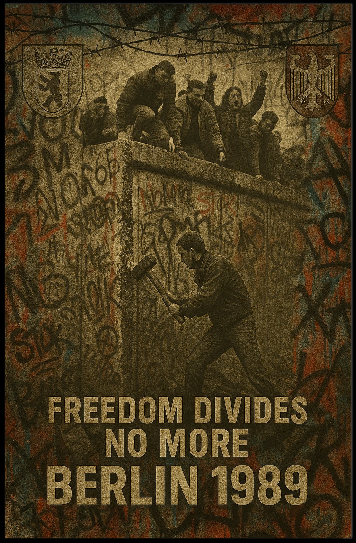 Berlin Wall 1989 Poster