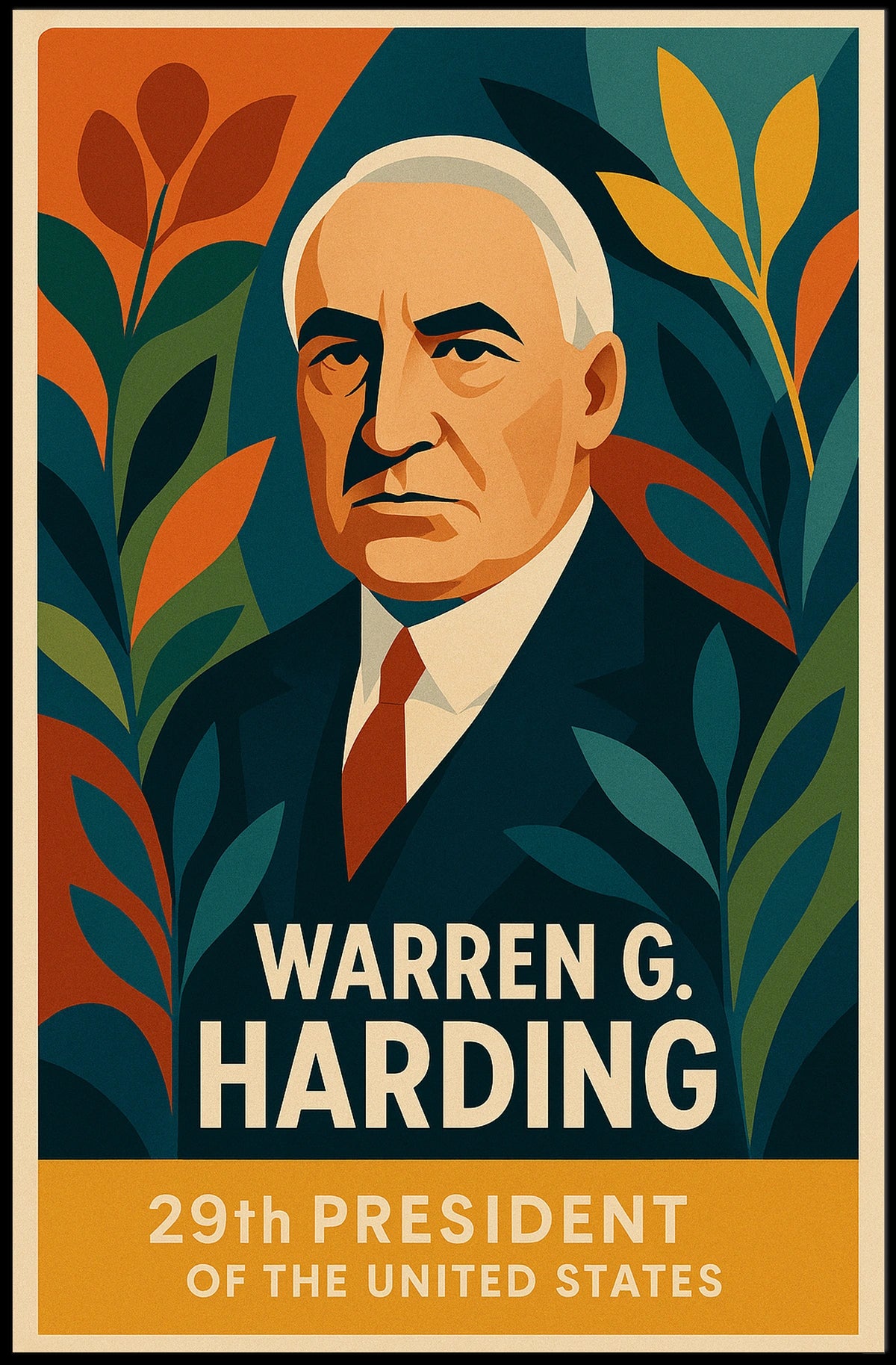 Harding Vintage Patriotic Art Deco Collector Poster