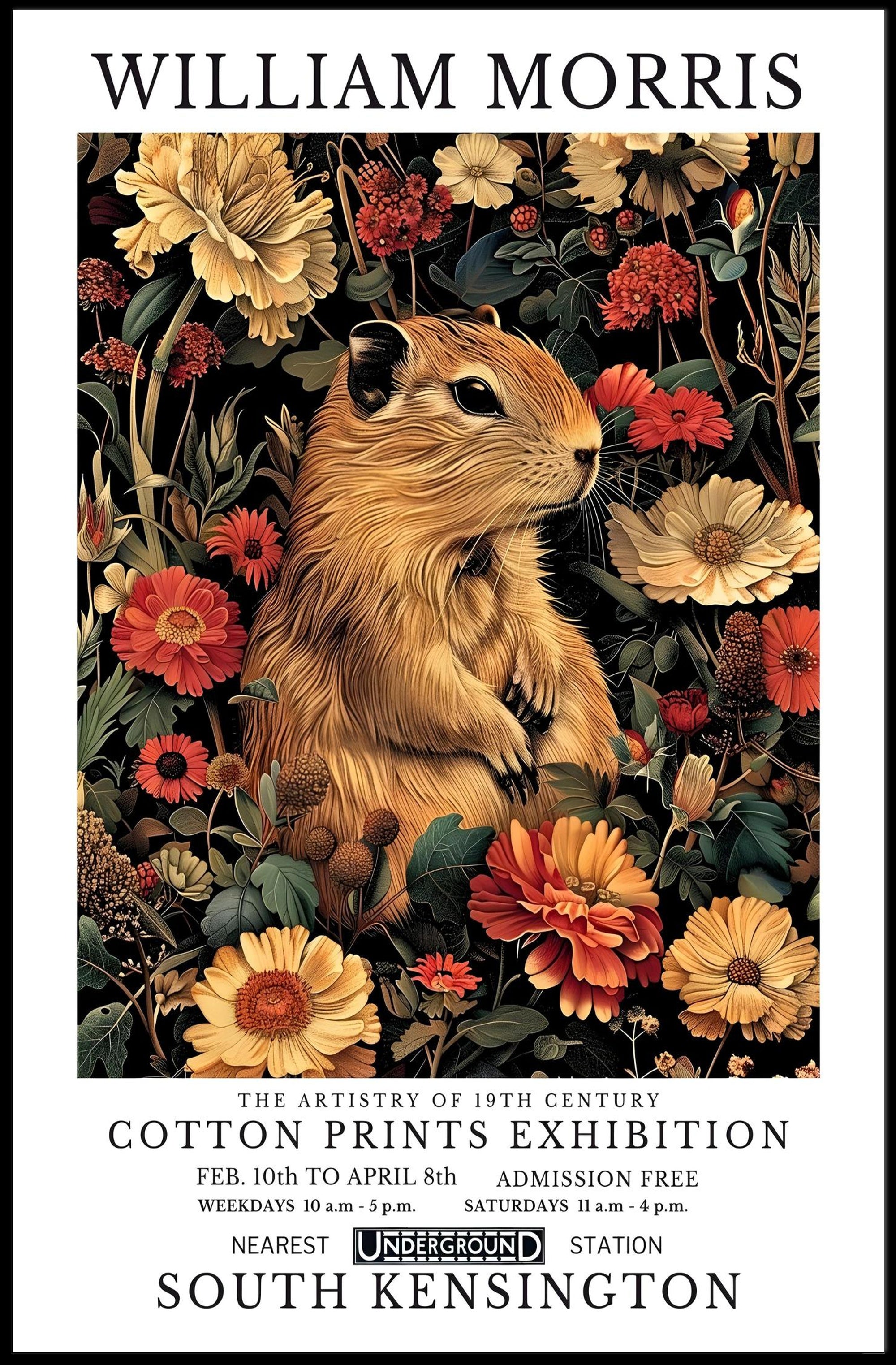 William Morris Cotton Prints Exhibition Artistic Poster