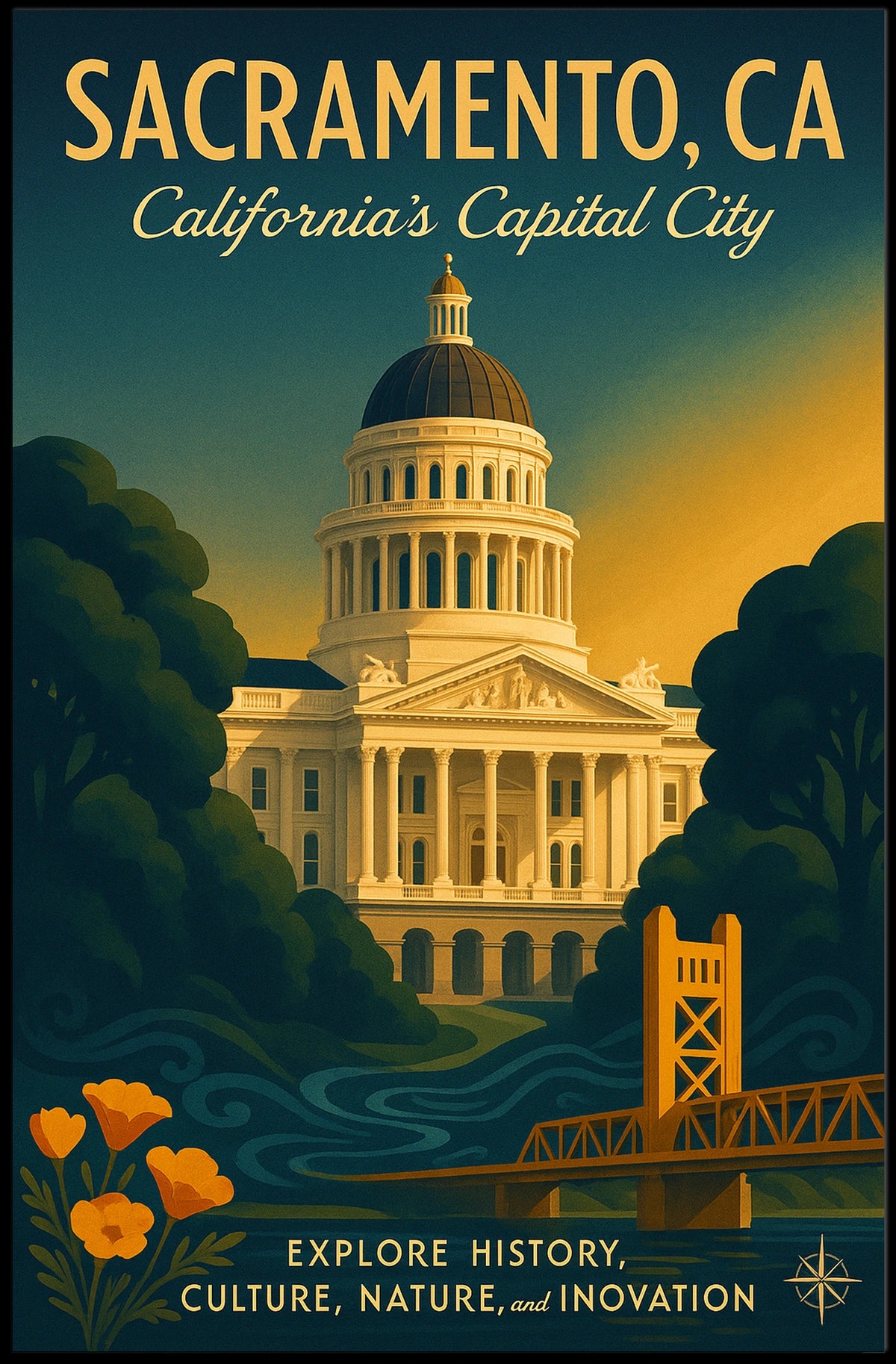 Discover Sacramento Poster