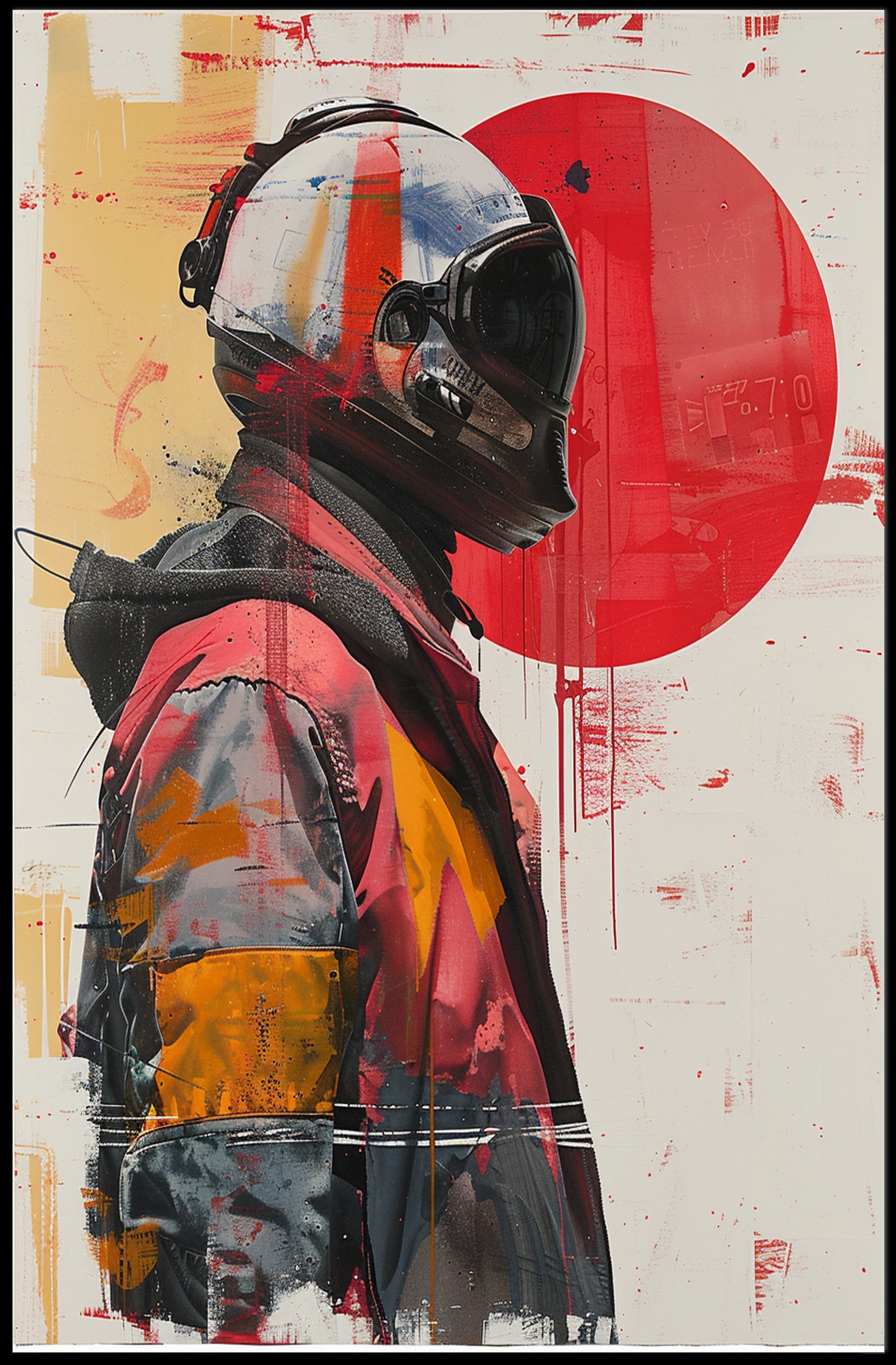 Astronaut In Abstract Art Print Poster For Home Decor PosterGoat