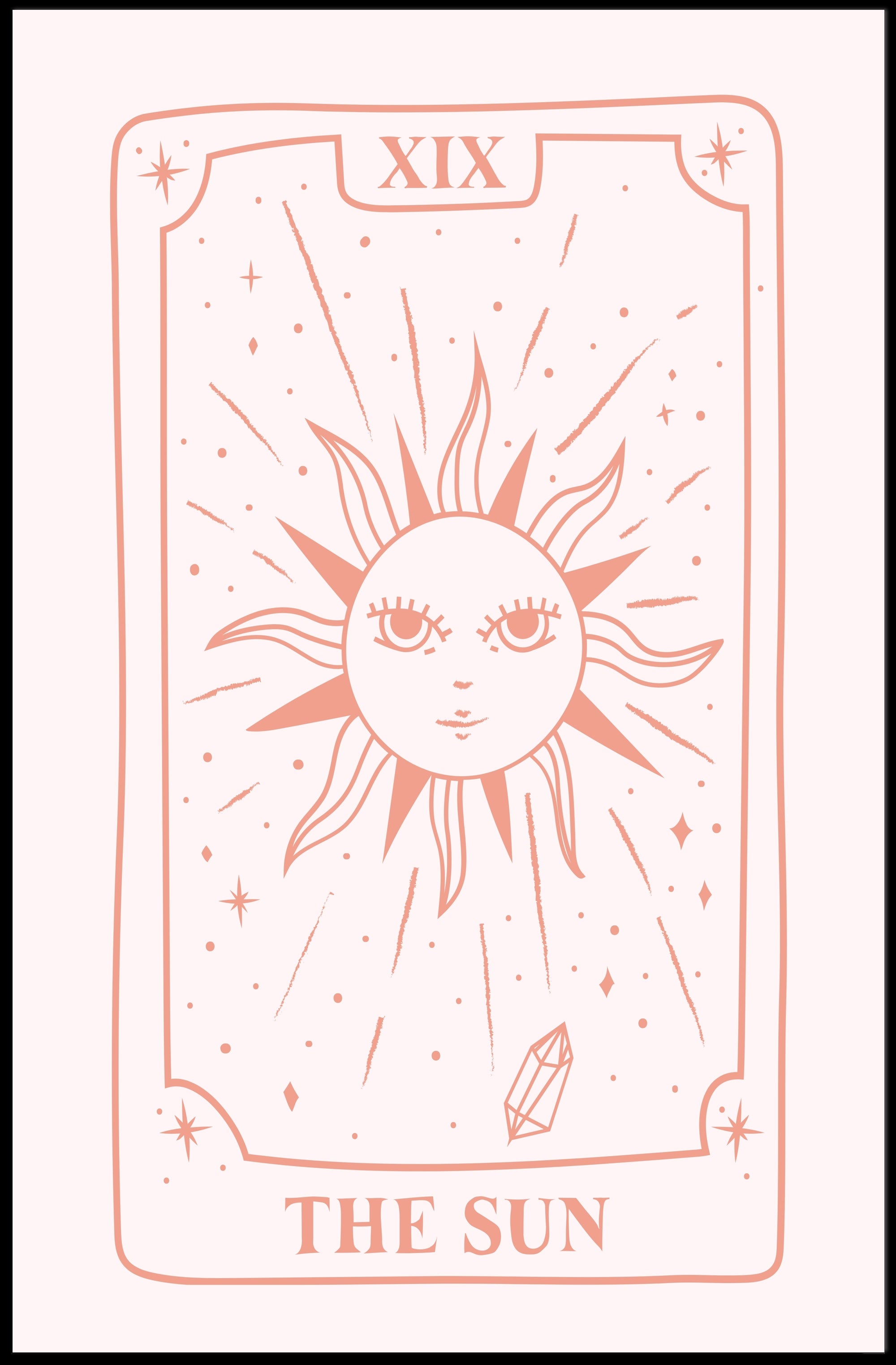 The Sun Tarot Card Abstract Wall Art Poster PosterGoat