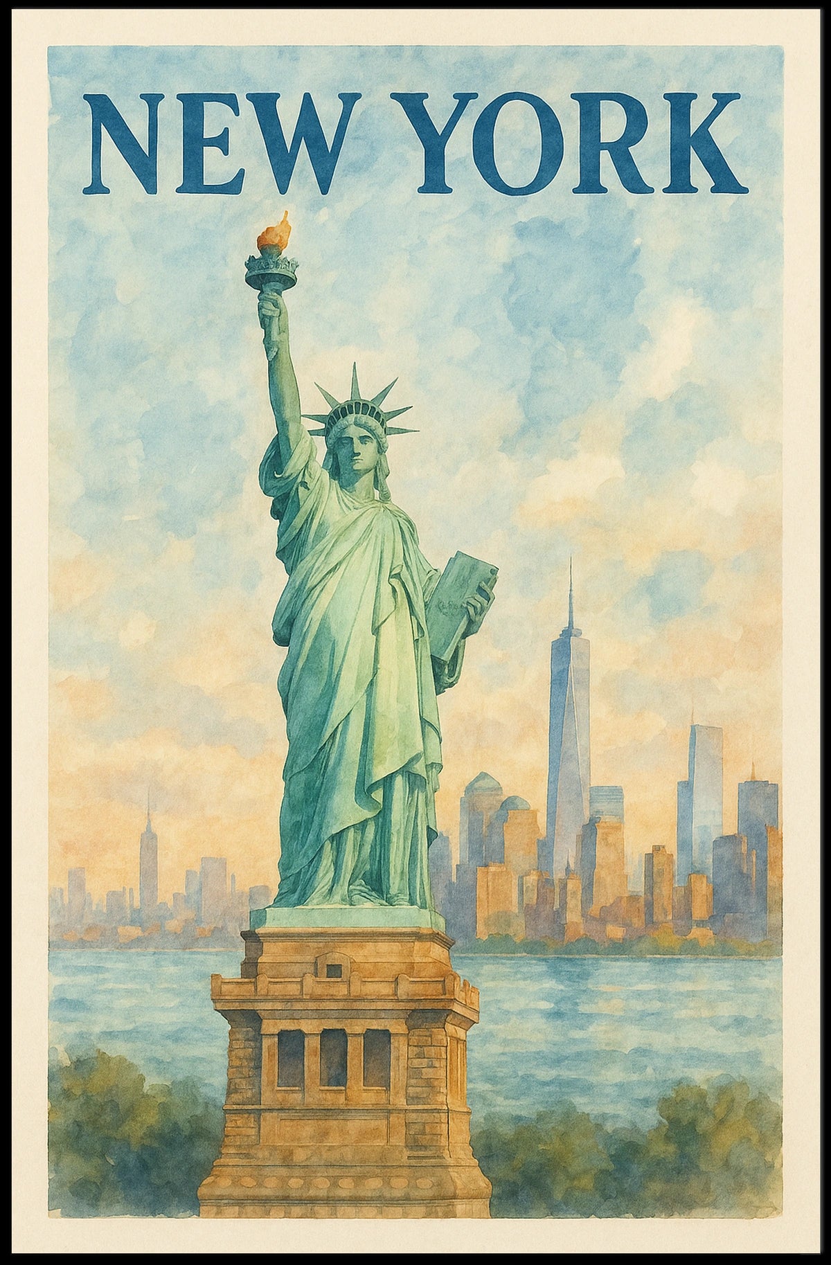 New York Iconic Landmarks Poster