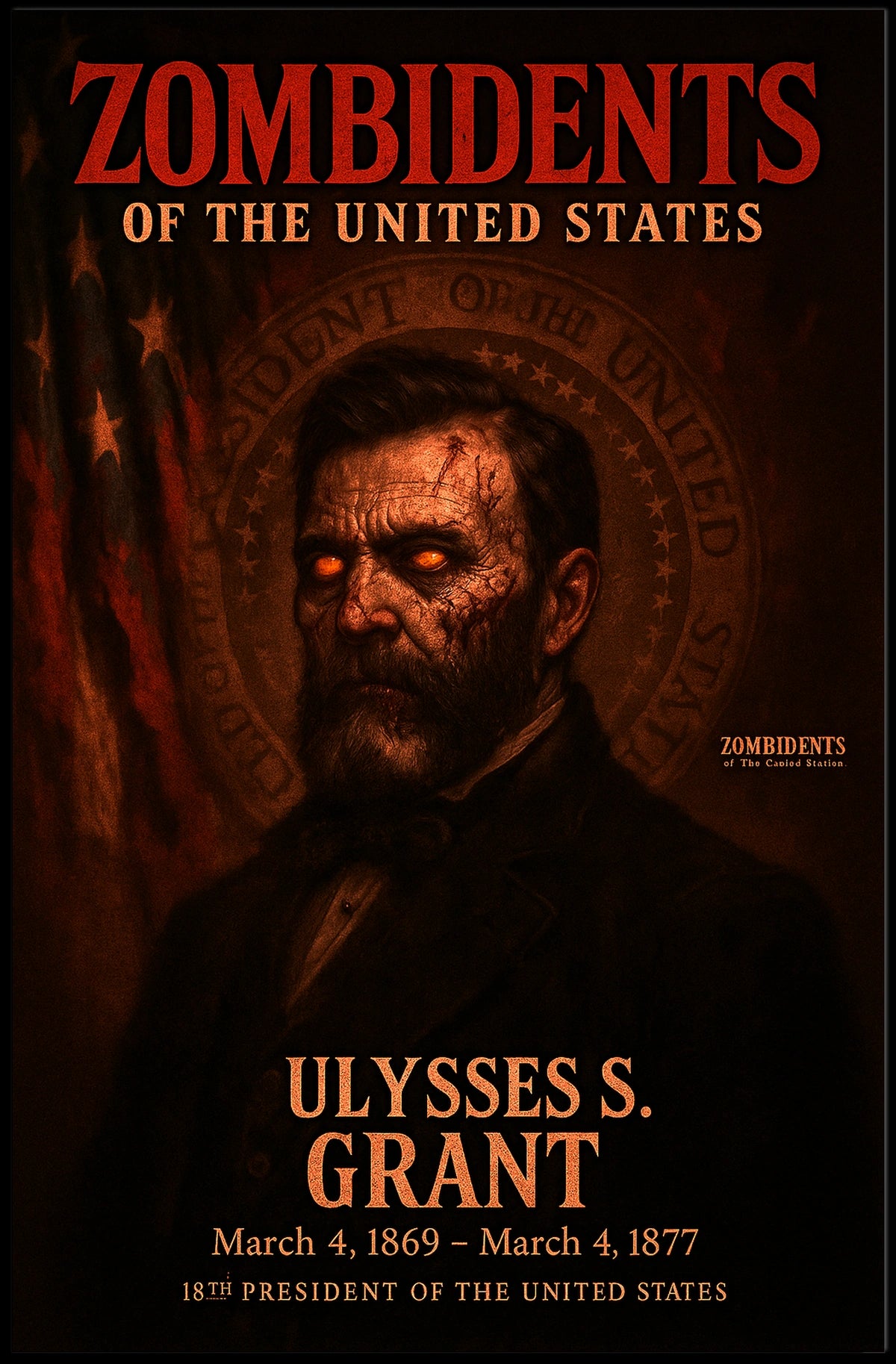 Ulysses S. Grant 18th President of the United States Zombidents Poster Series