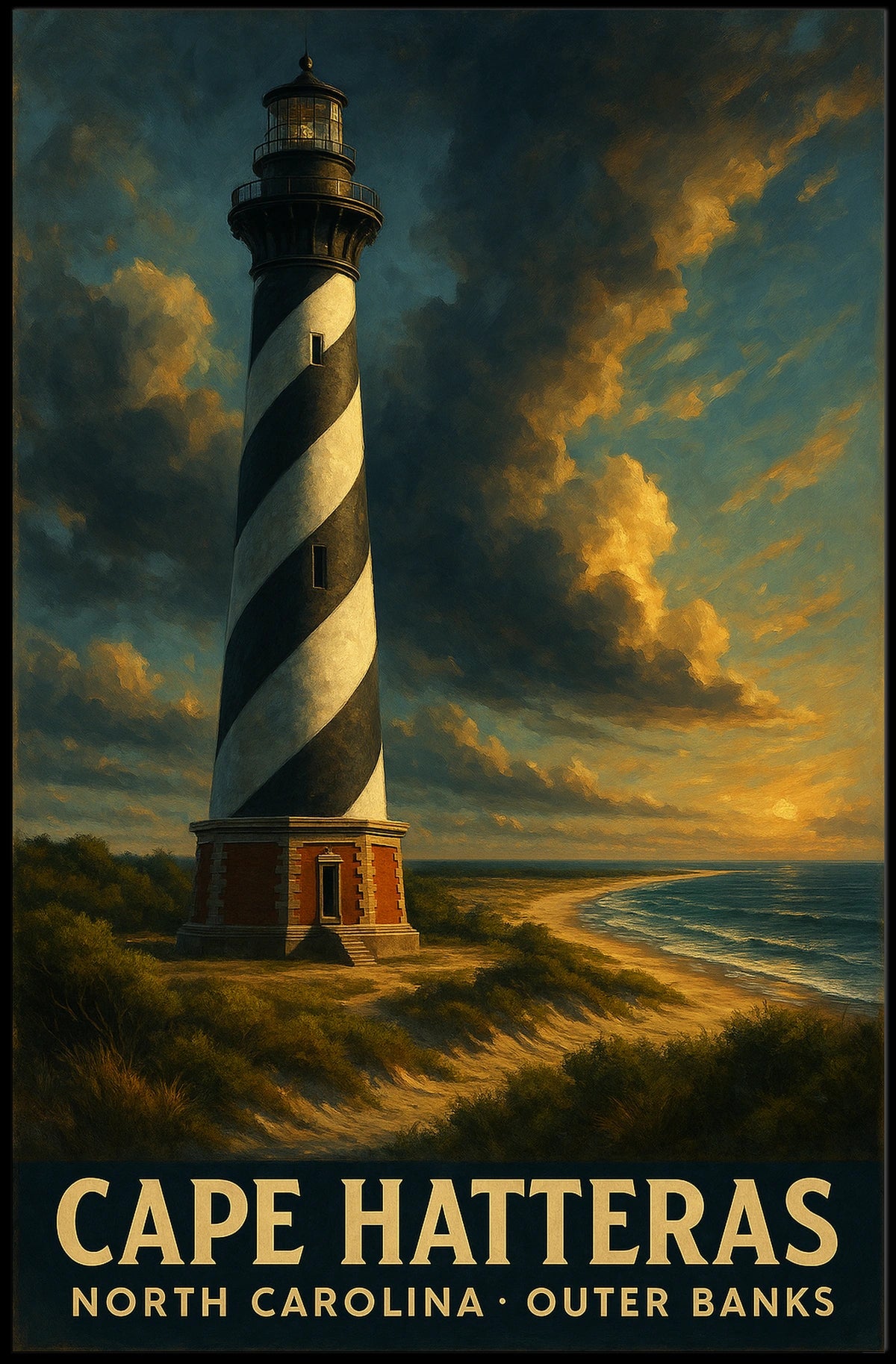 Cape Hatteras Lighthouse Coastal Collectors Nautical Poster