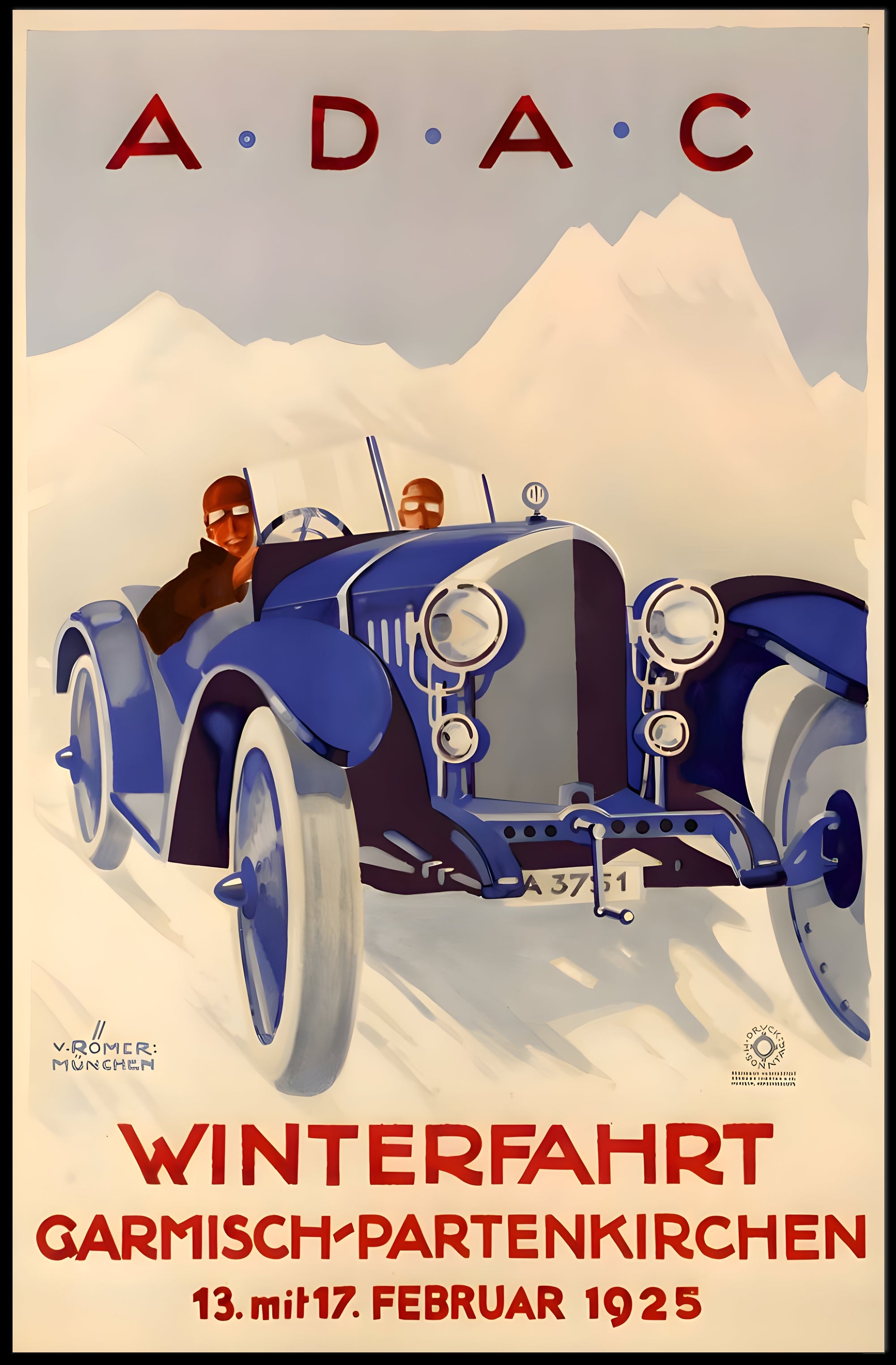 Winterfahrt 1925 Advertisement Poster