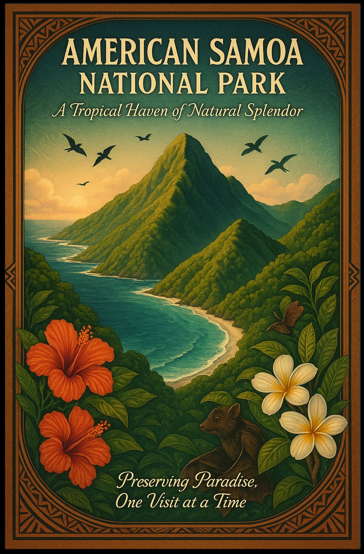 American Samoa National Park: Tropical Paradise National Park Poster