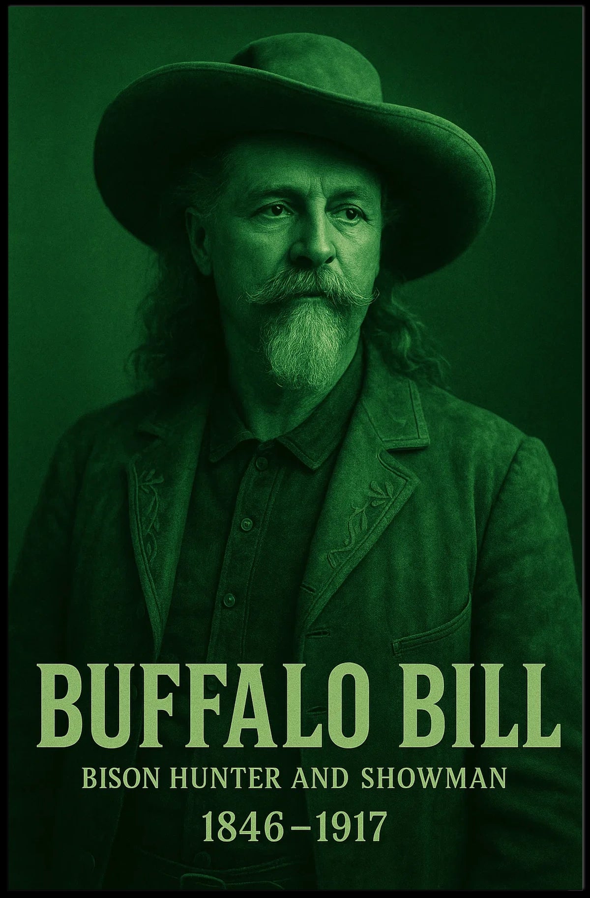 Buffalo Bill Bison Hunter Vintage Historical or Presidential Poster