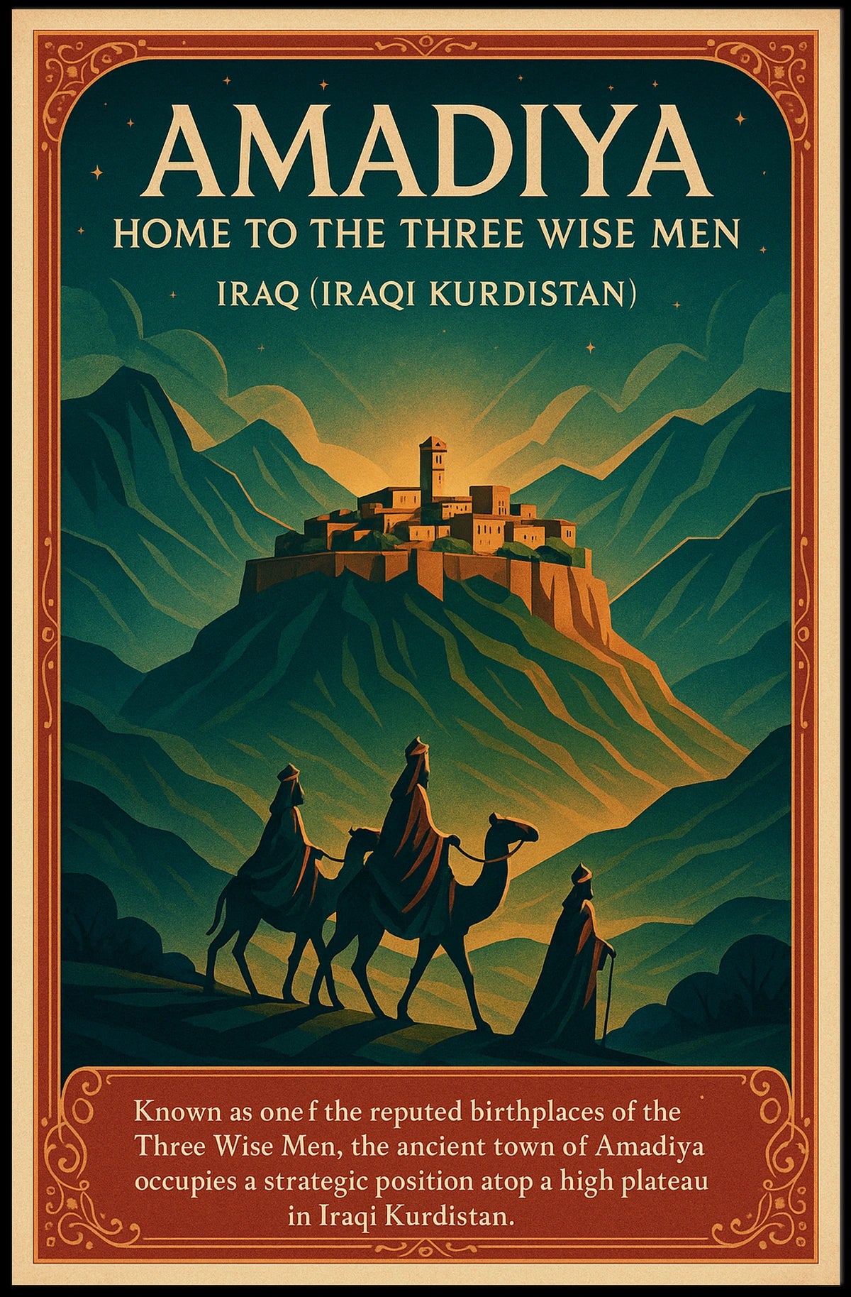 Amadiya Home to the Three Wise Men Poster