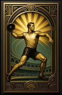 Art Deco Athlete Poster