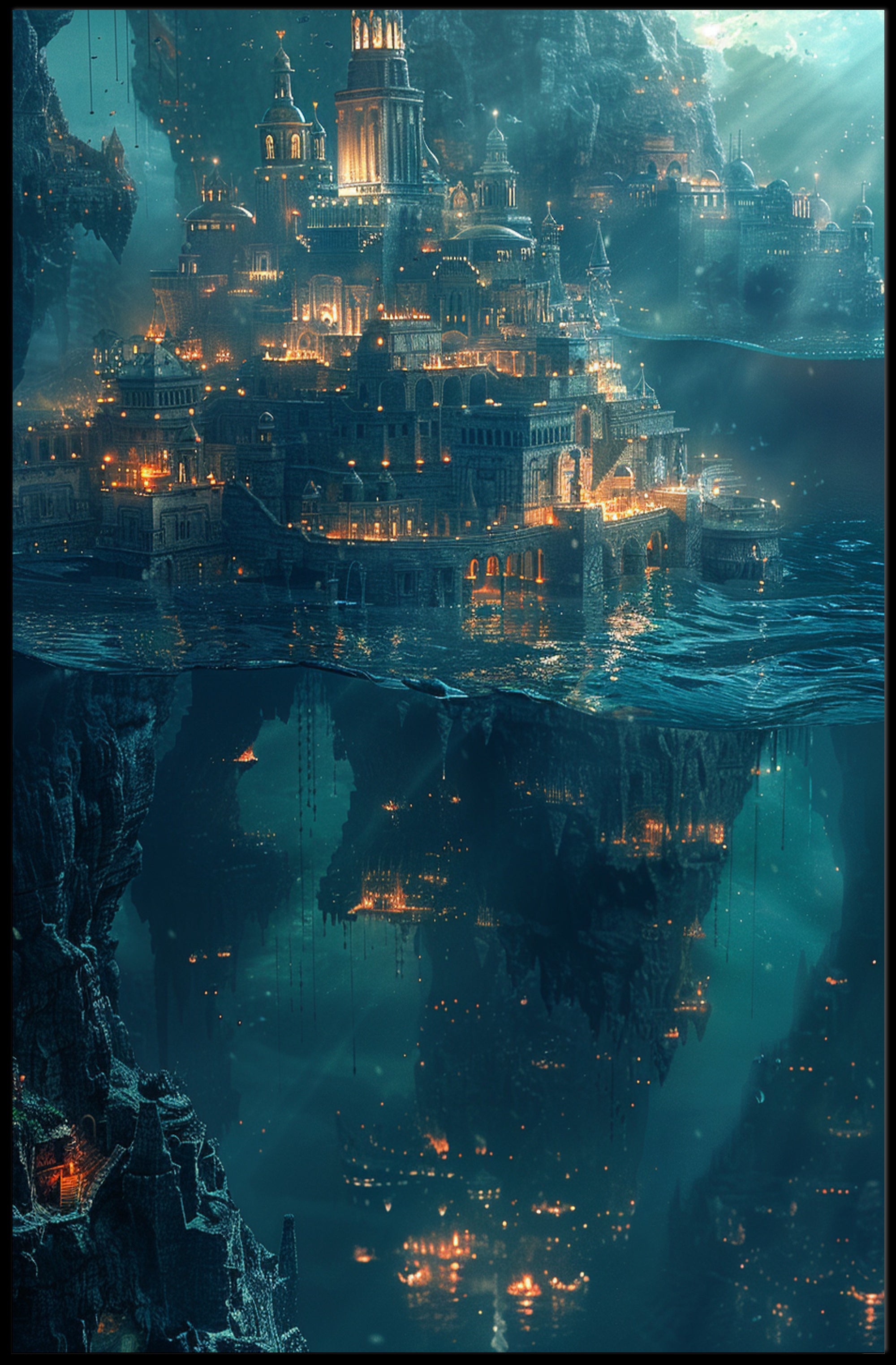 Underwater Atlantis Fantasy Art Poster PosterGoat