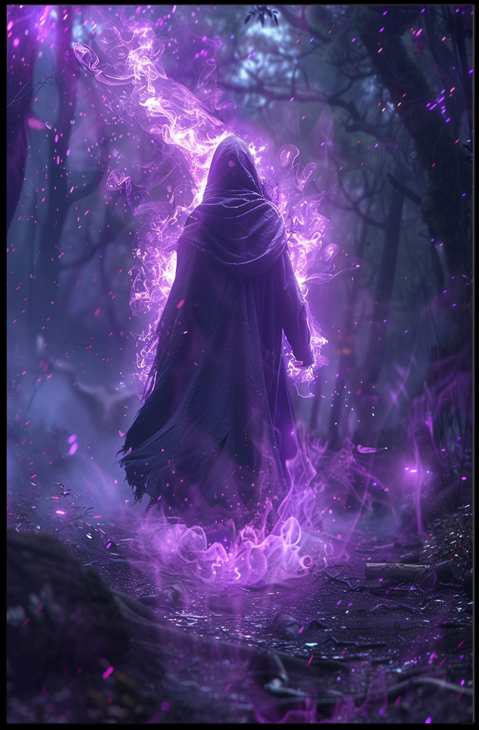 Enchanted Forest Wanderer Art Print Poster for Home Decor and Nature Lovers PosterGoat