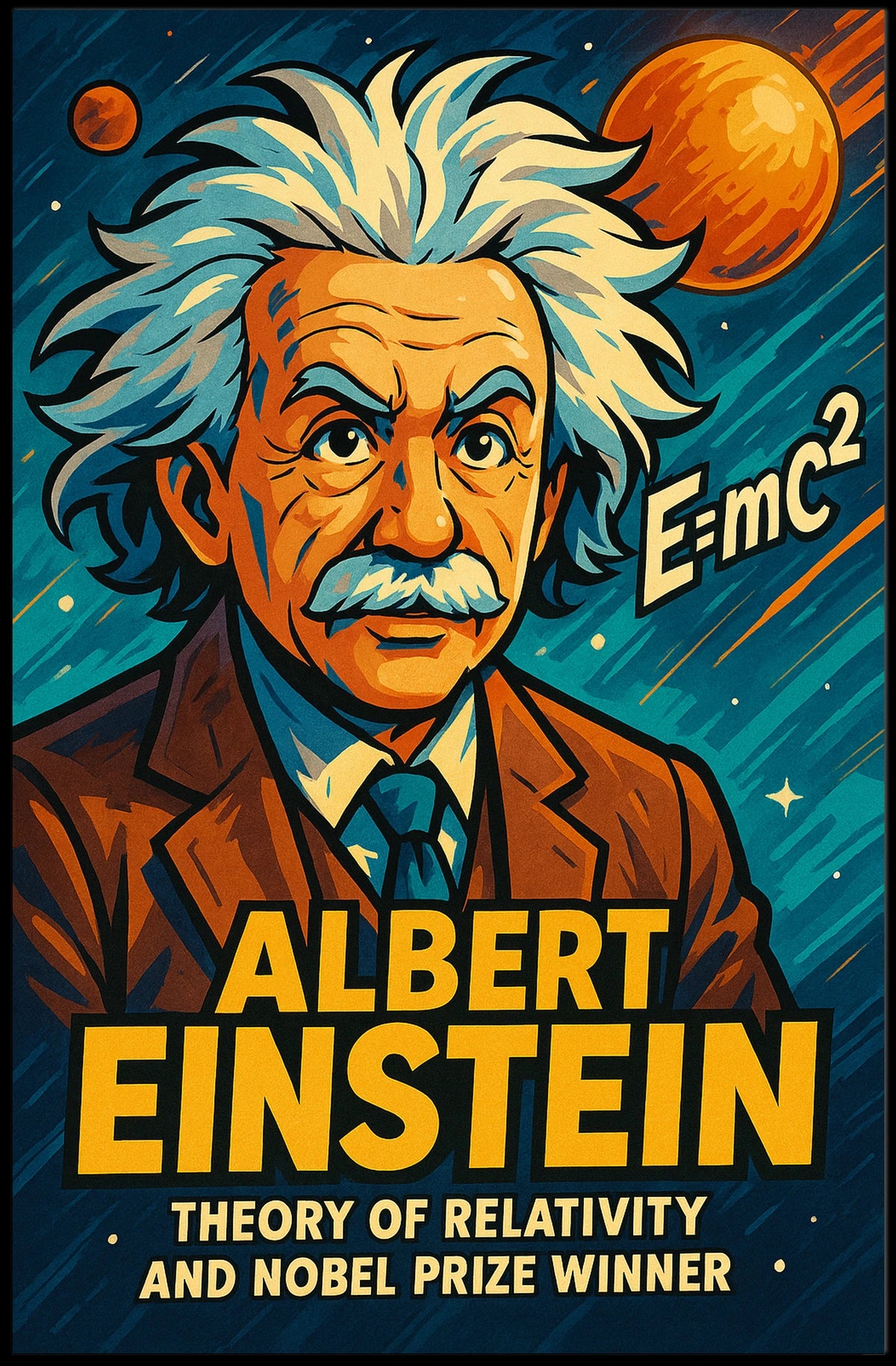 Albert Einstein Relativity Vintage Scholar Poster