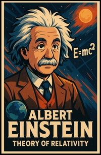 Albert Einstein Relativity Science Study Poster