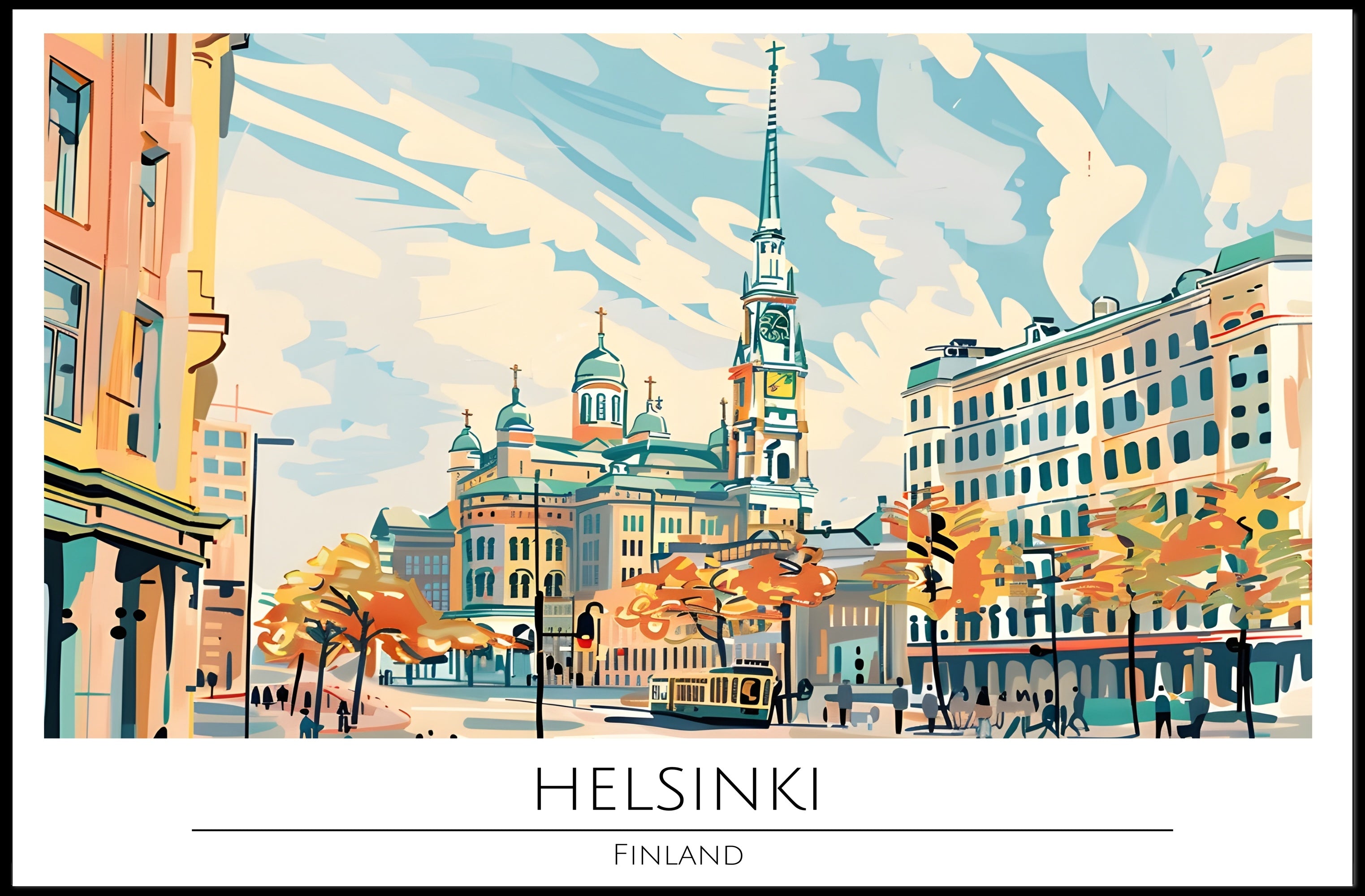 Vibrant Helsinki Poster PosterGoat