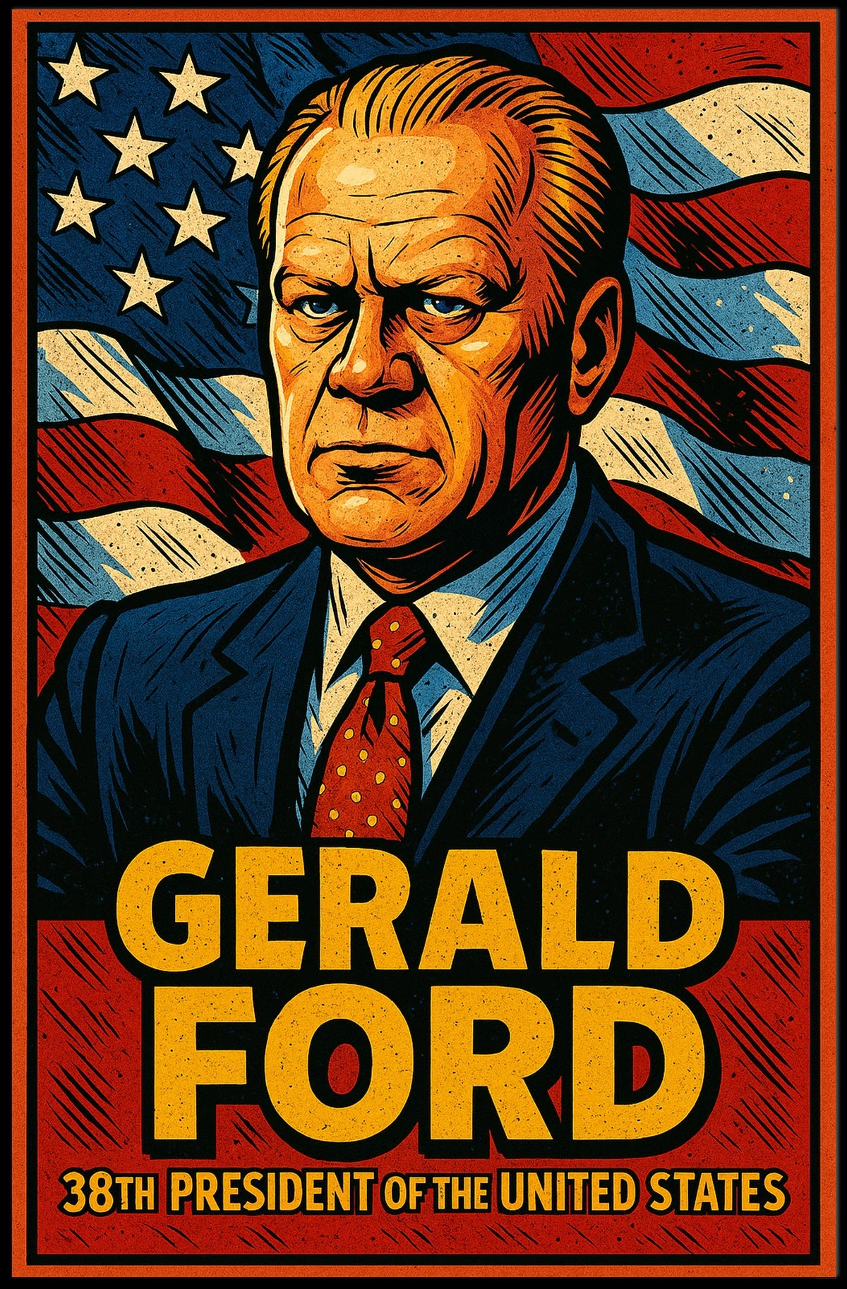 Gerald Ford 38th President Poster Museum Quality Wall Art