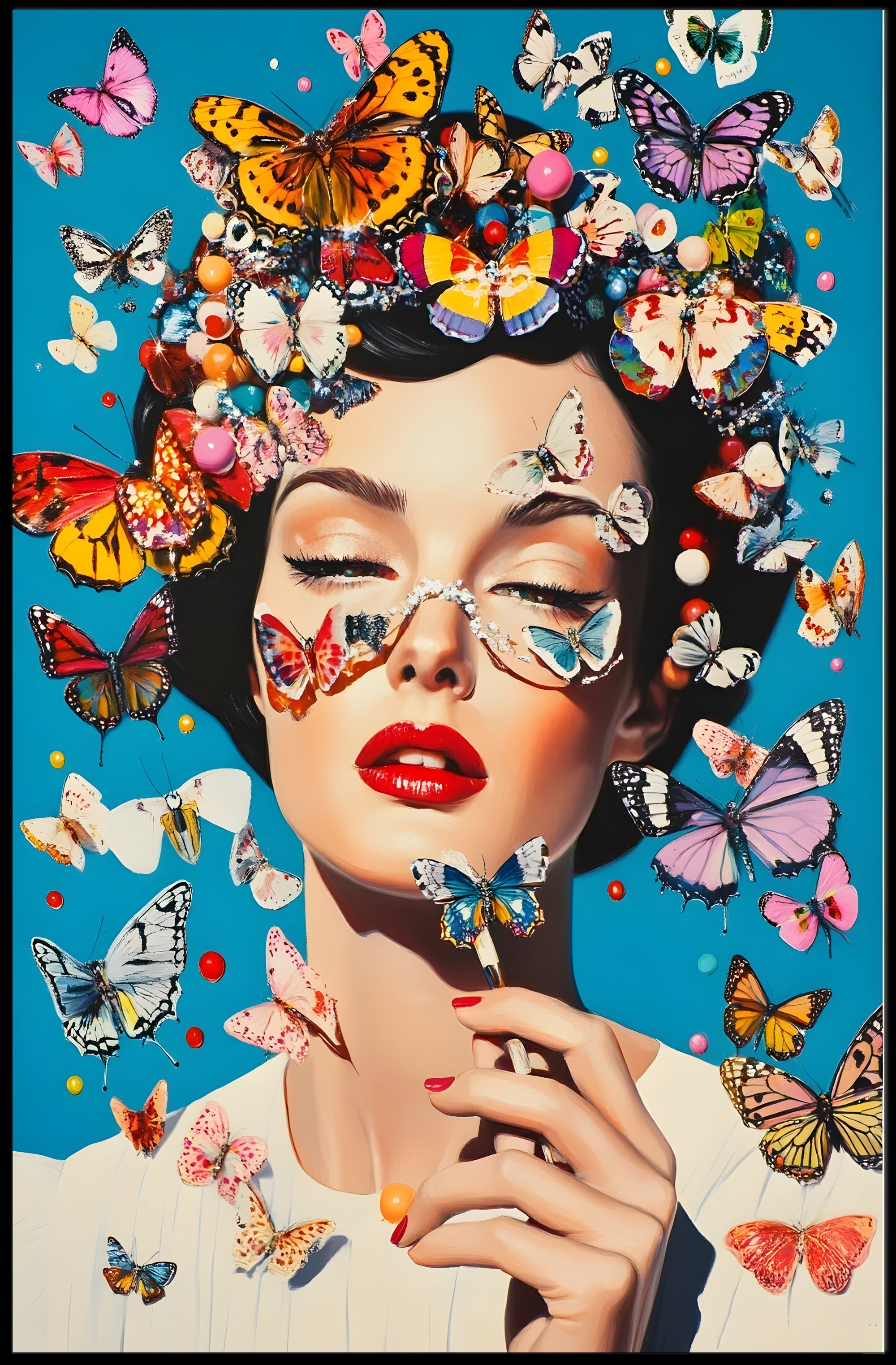 Butterfly Reverie Colorful Surreal Wall Art Print
