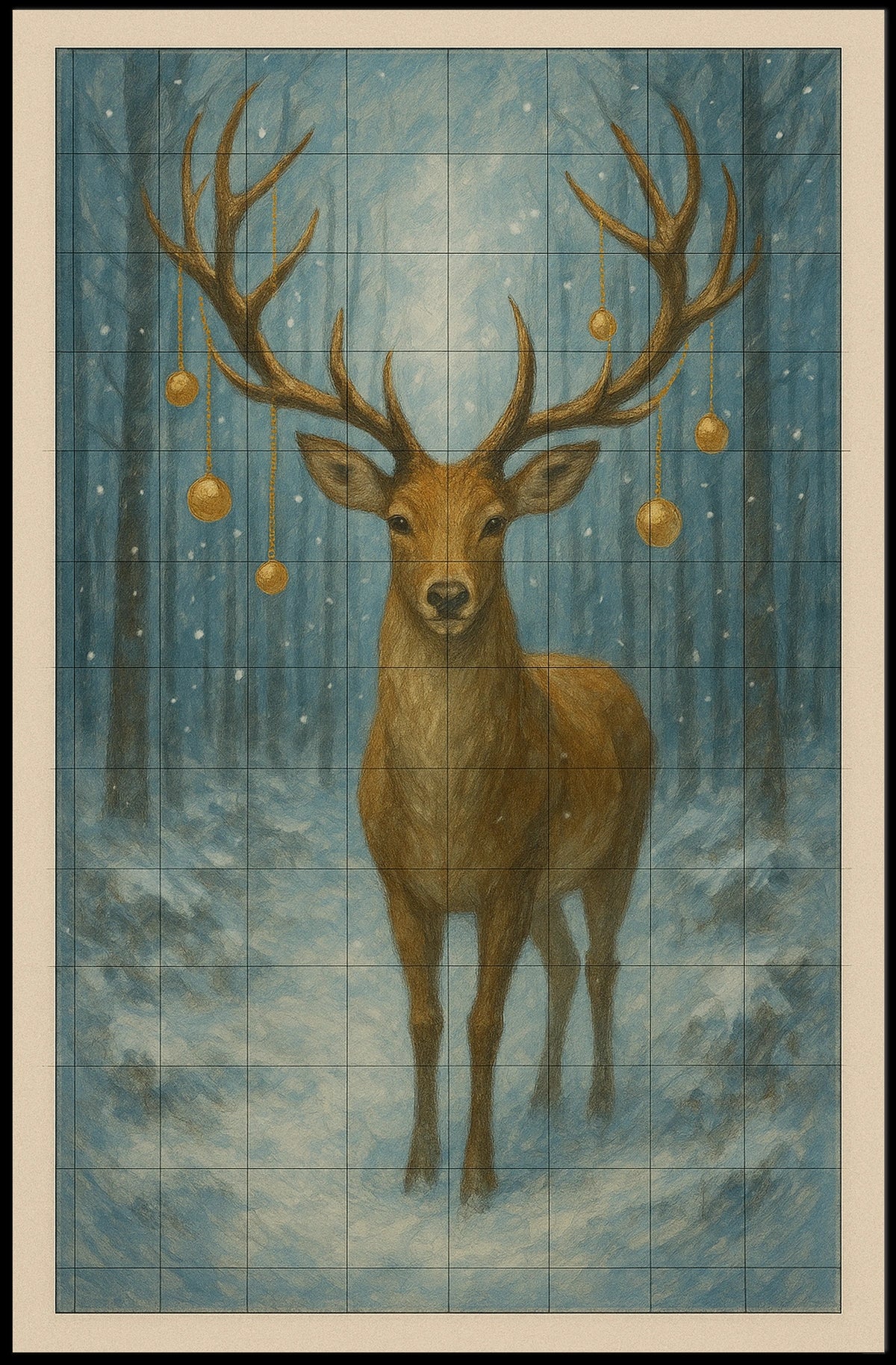 Enchanted Winter Stag Poster