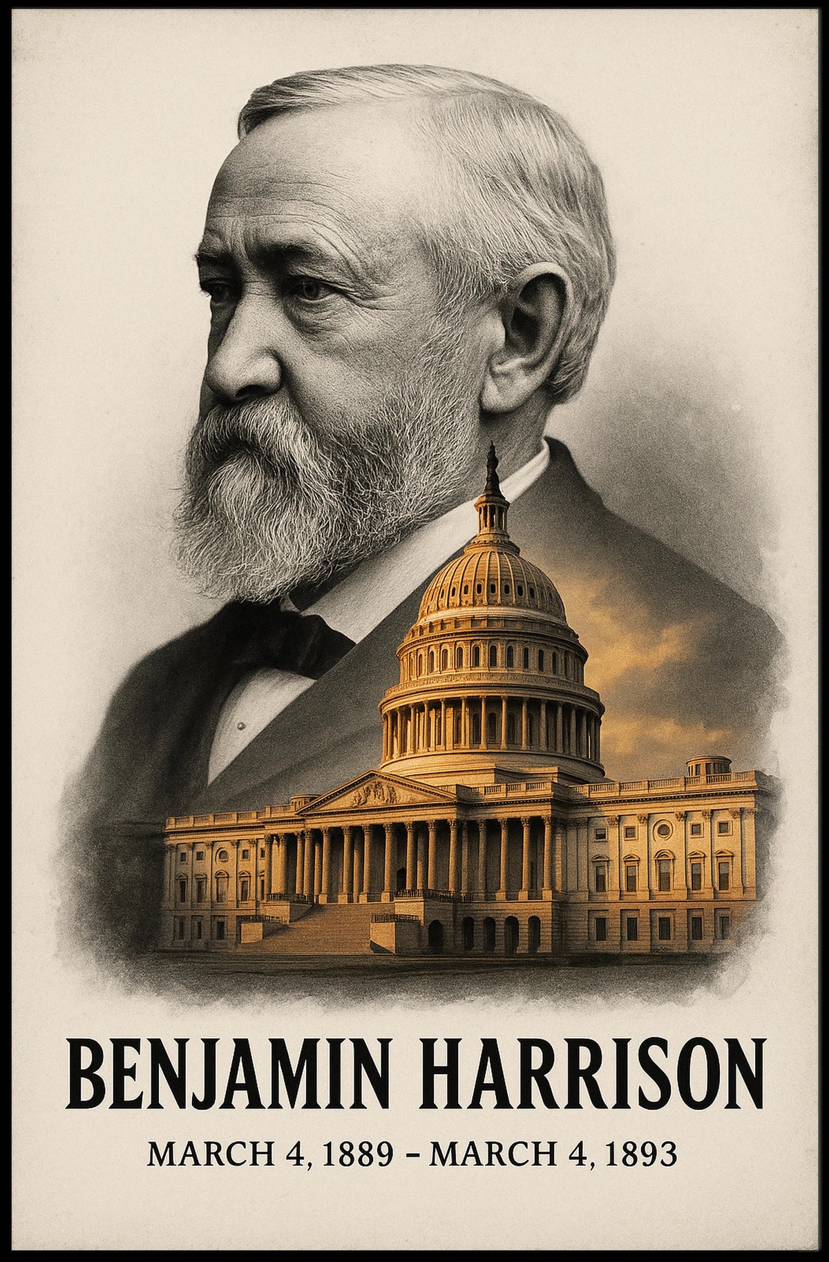 Benjamin Harrison 23rd President of the United States Reflections Poster