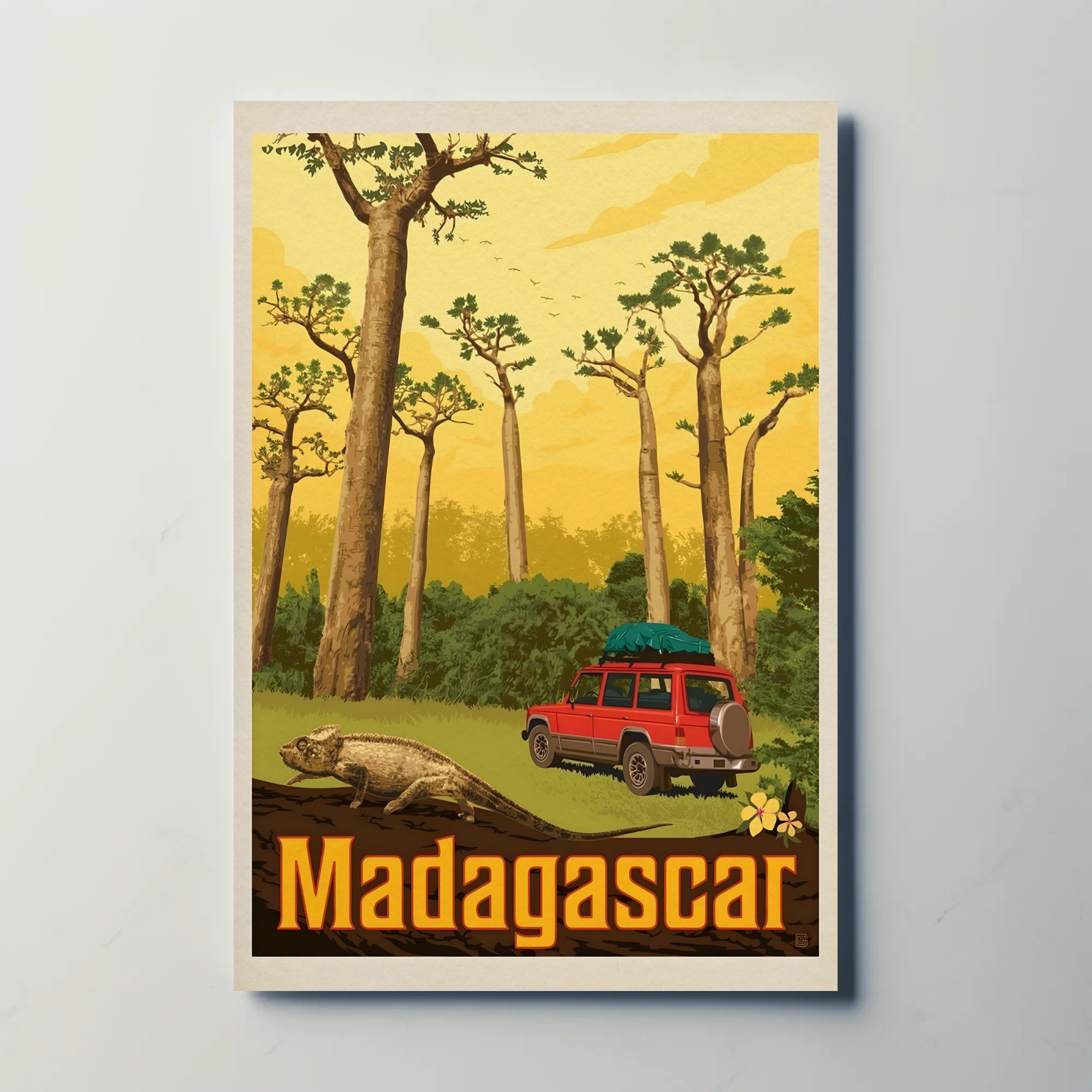 Madagascar Adventure Vintage Travel Exploration Poster