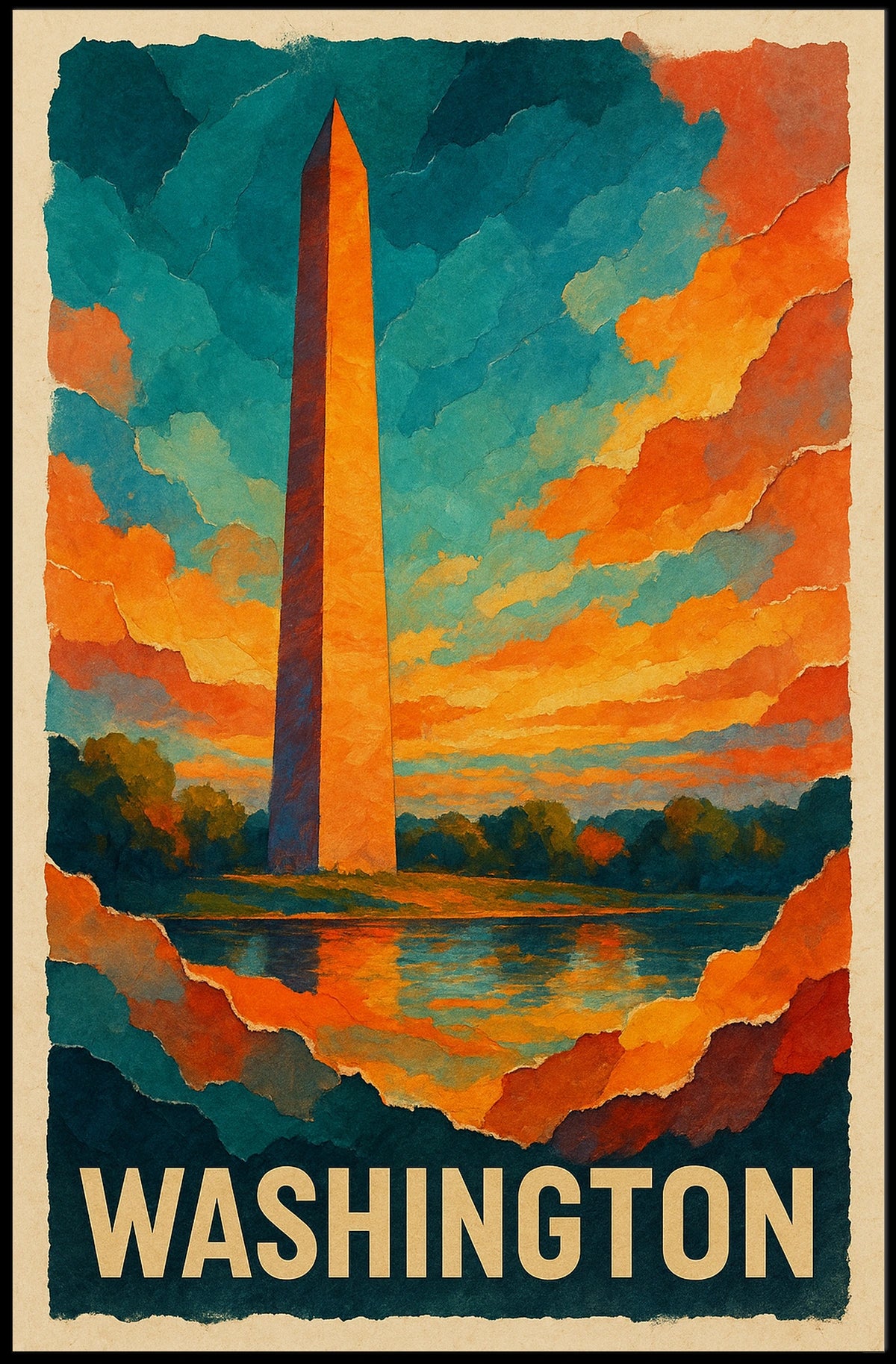 Washington Monument At Sunset Poster