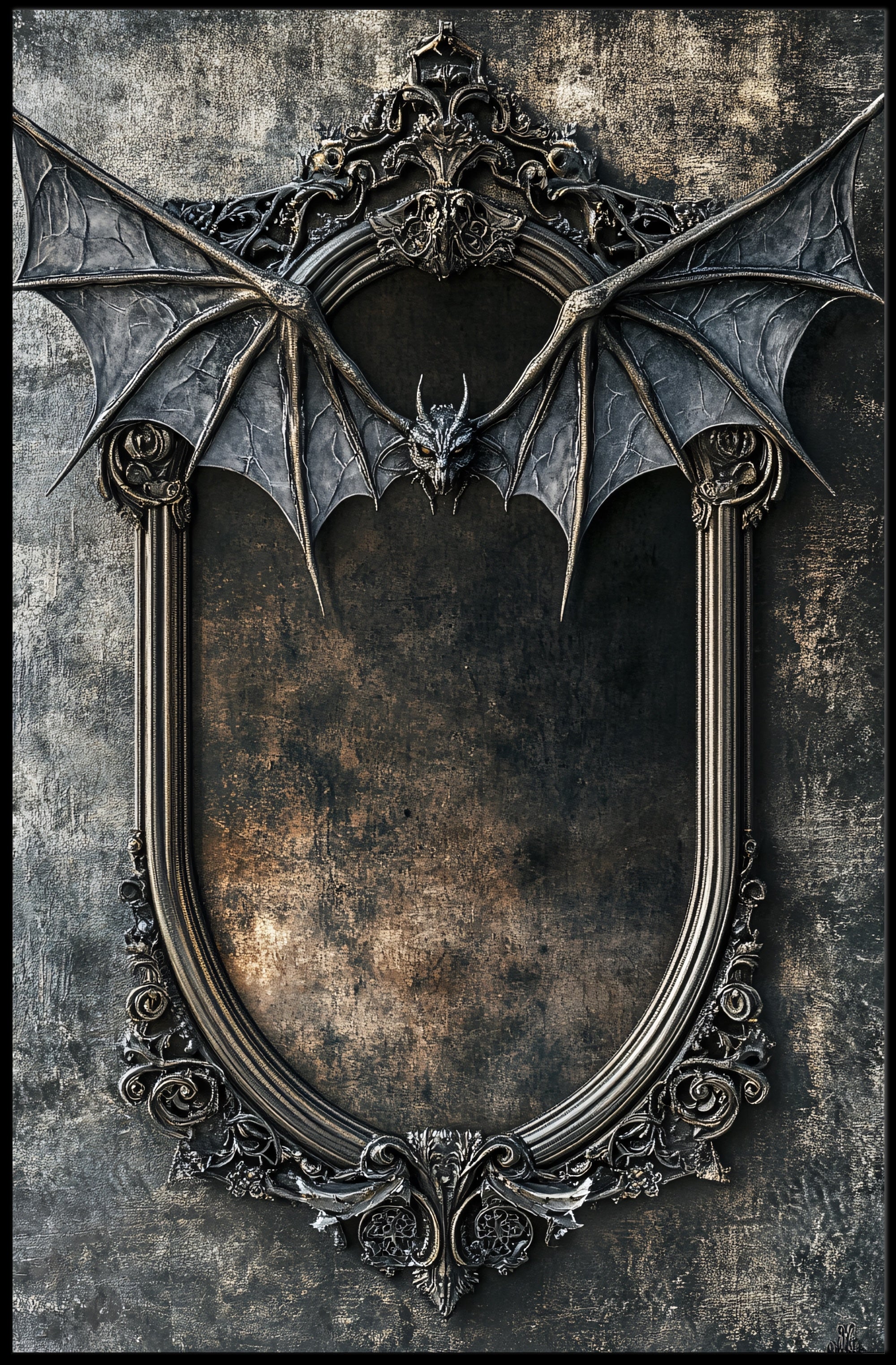 Gothic Bat Mirror Poster