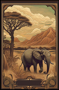 Majestic Savannah Elephant Poster