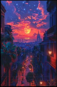 Enchanted Evening in the City Art Poster Print for Home Decor PosterGoat