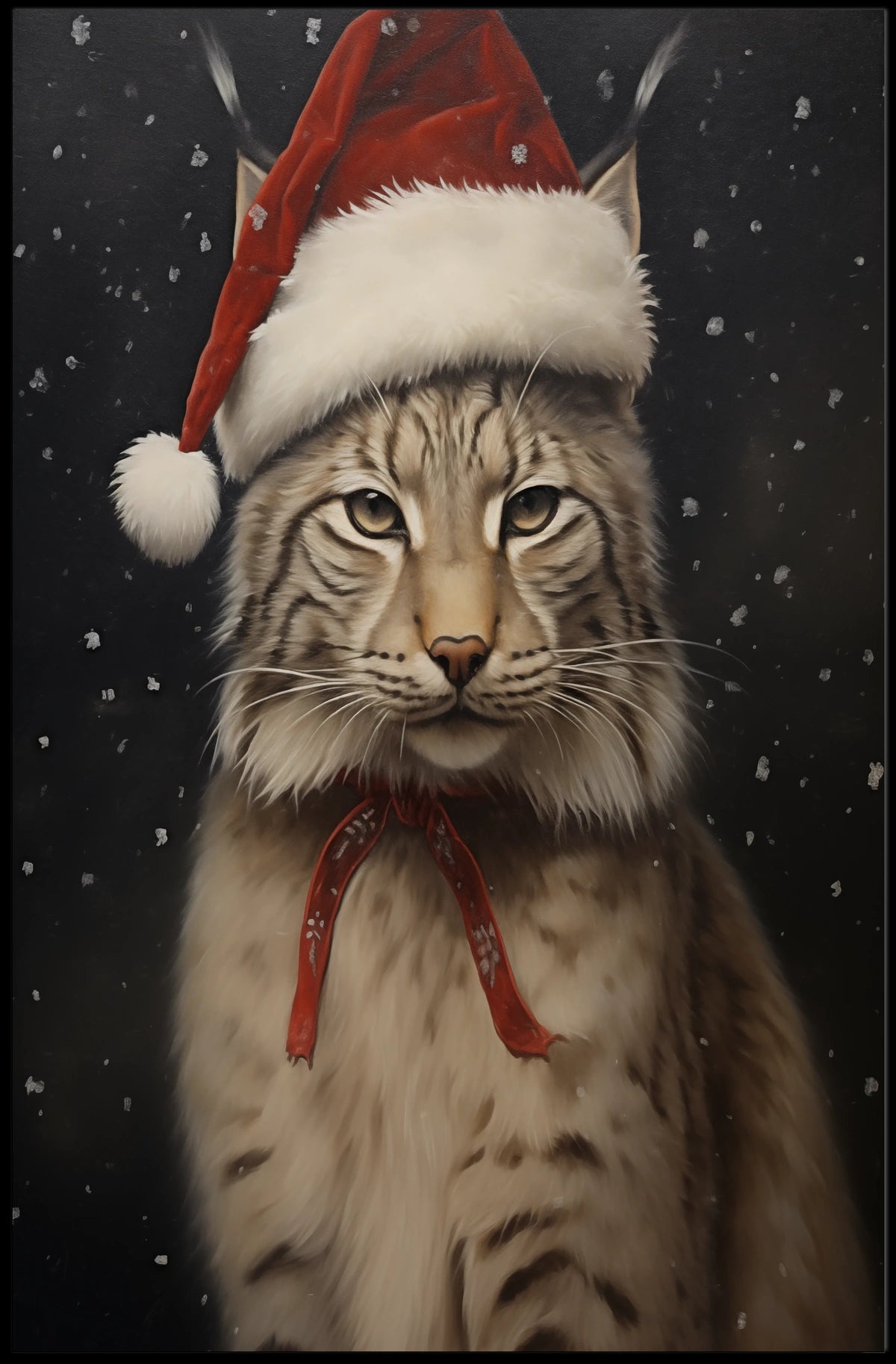 Festive Lynx In Winter Wonderland Poster