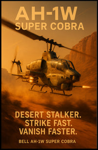 Bell AH-1W Super Cobra in Arid Desert Military Recruitment Poster