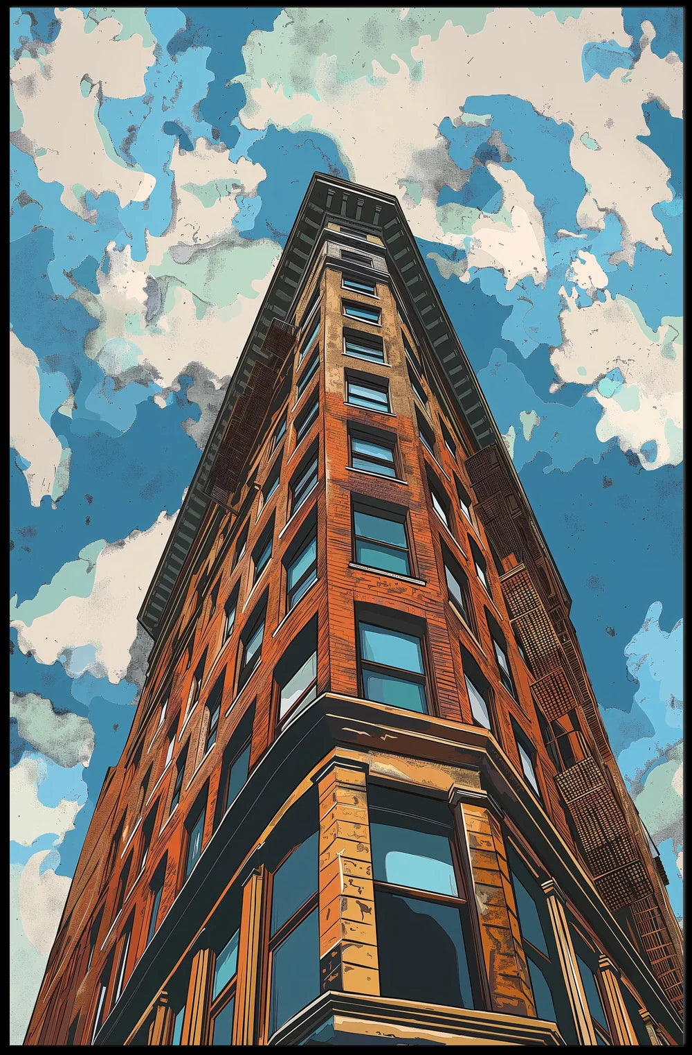 Abstract Futuristic Elements Art Poster