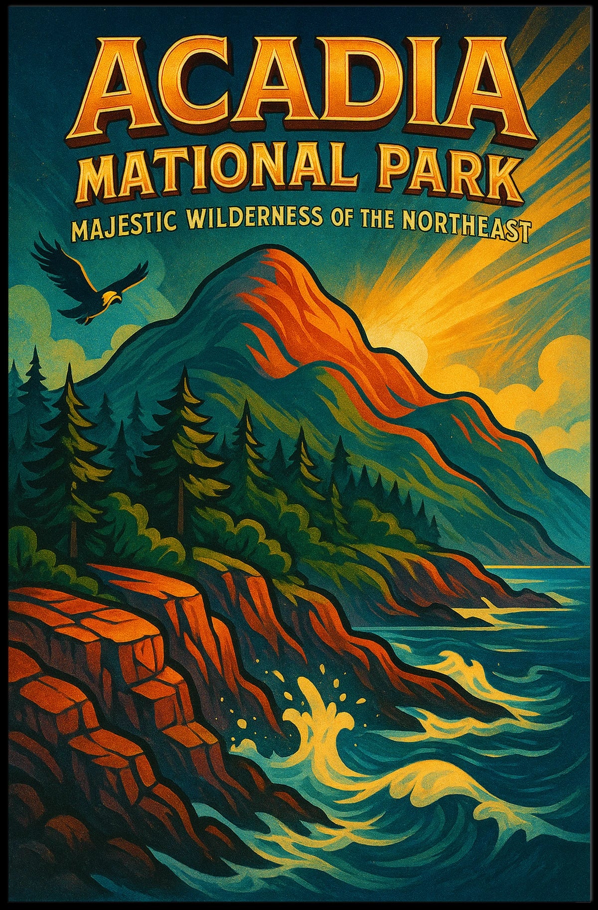 Acadia National Park Majestic Poster