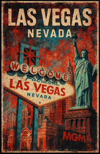 Las Vegas Vintage Travel Art Deco Collector Poster