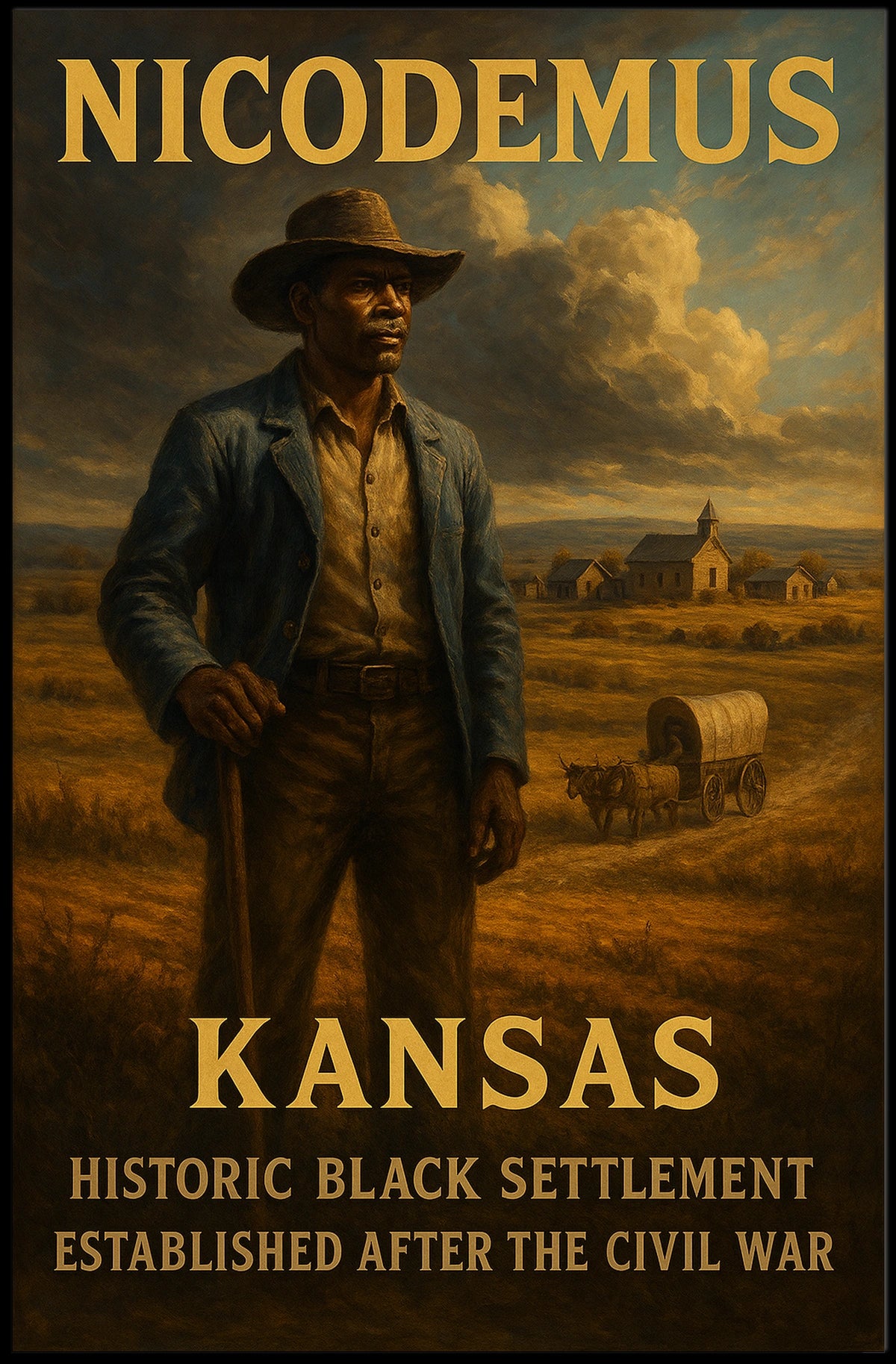 Nicodemus, Kansas Historic Black Poster