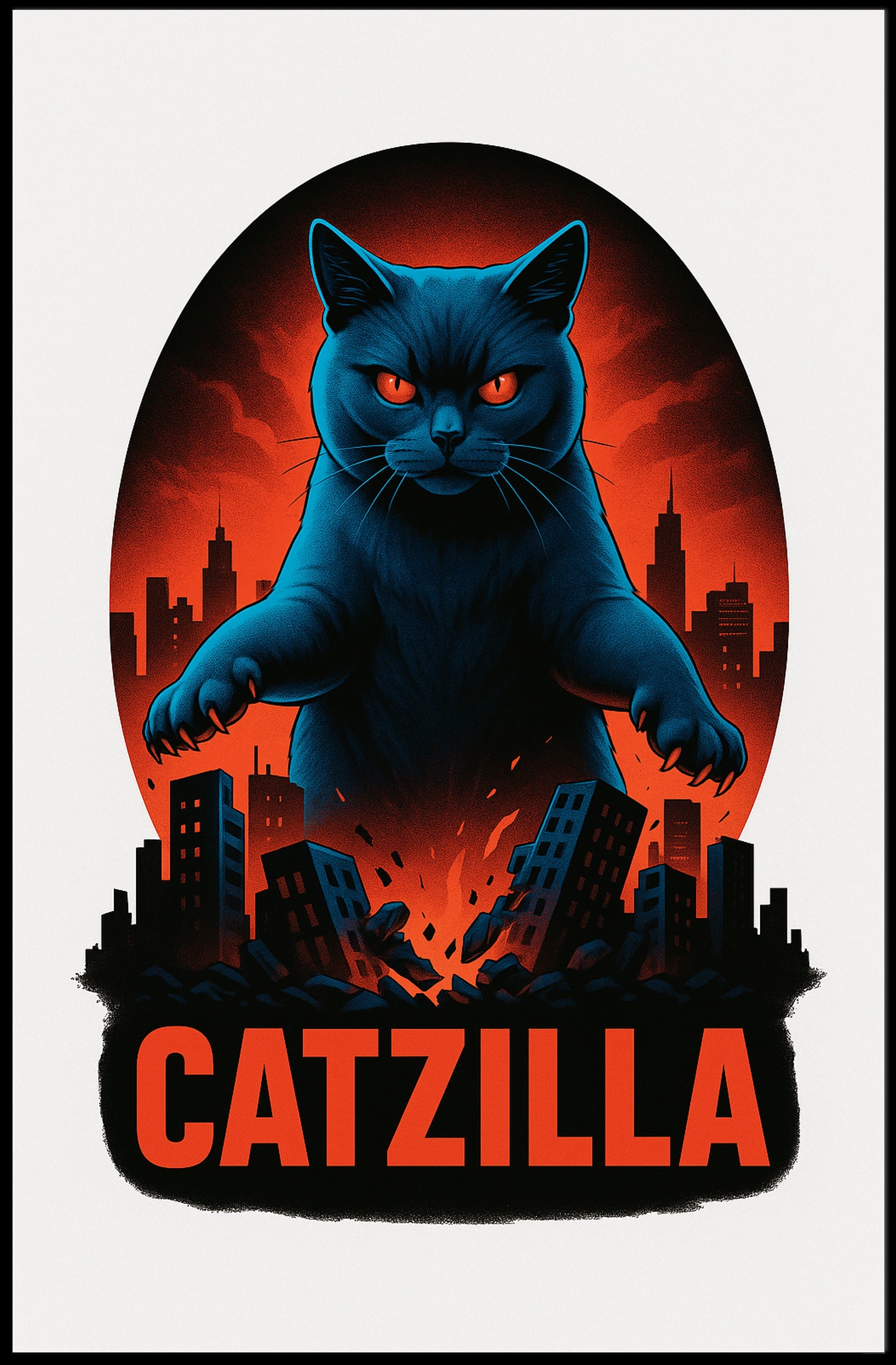 Catzilla Strikes! Poster PosterGoat