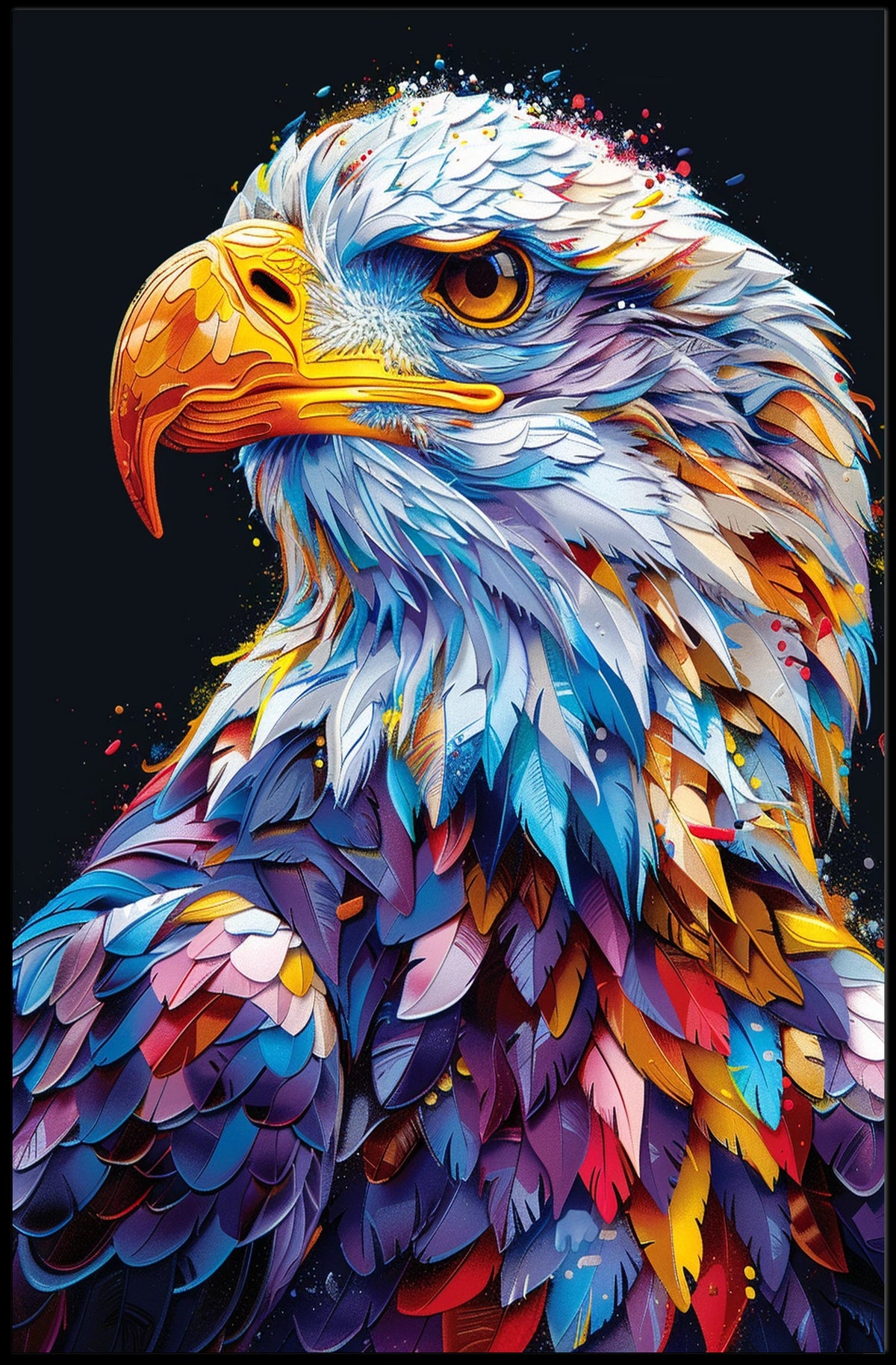 Vibrant Eagle Portrait Poster