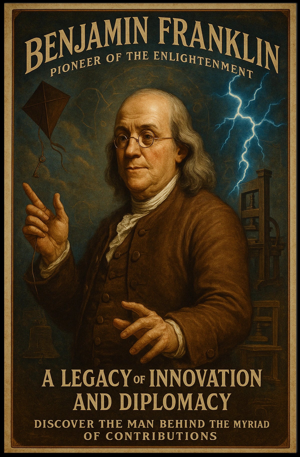 Benjamin Franklin Pioneer of the Enlightenment Poster